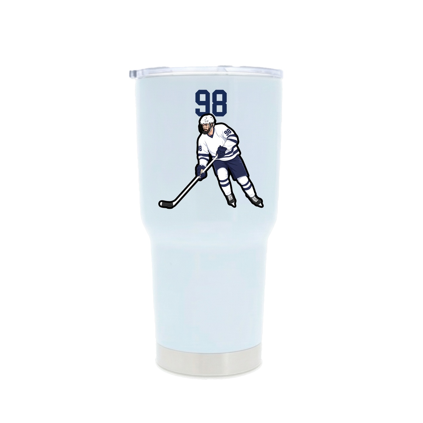 30oz Stainless Steel Tumbler — Number Top in White