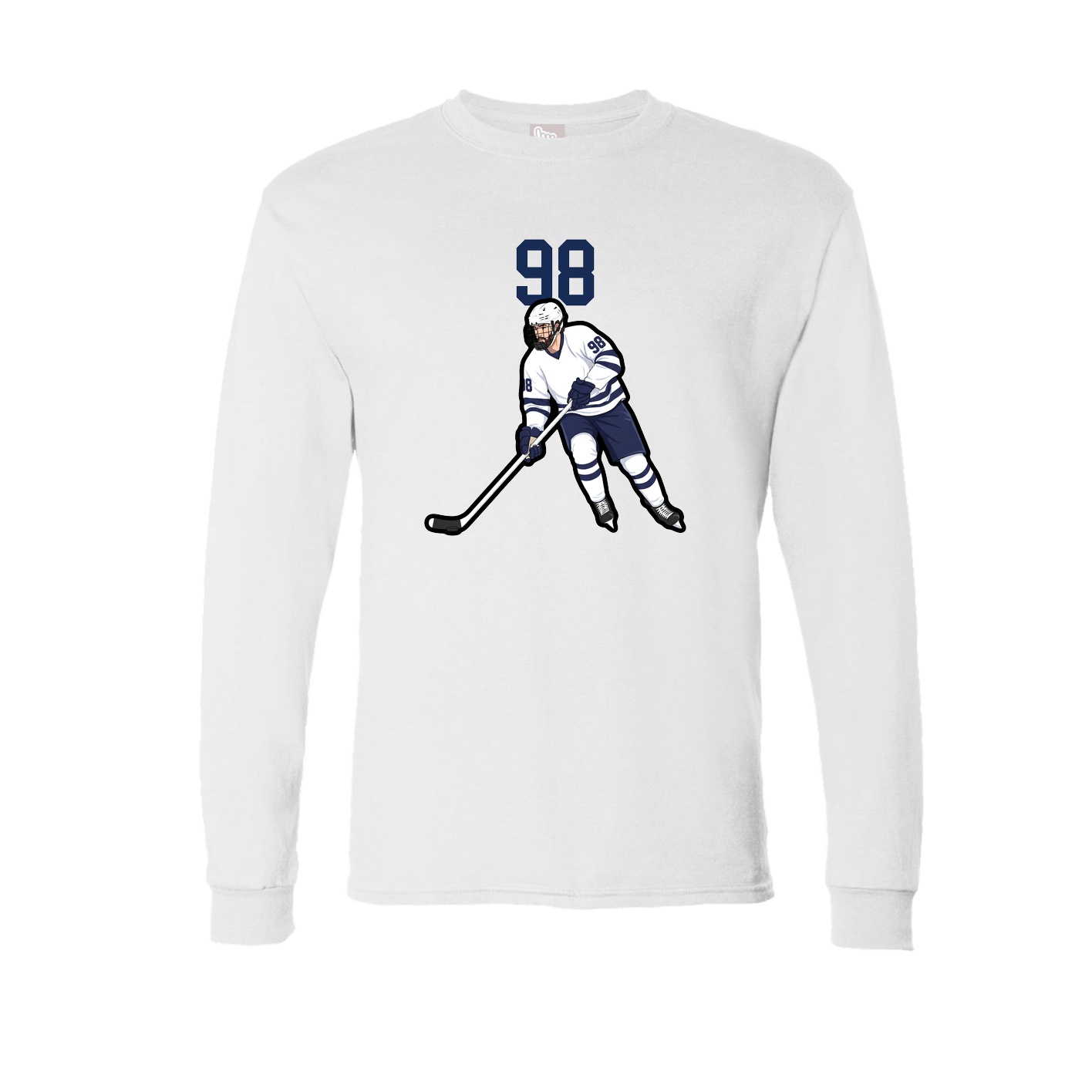 Long Sleeve Tee — Number Top in White