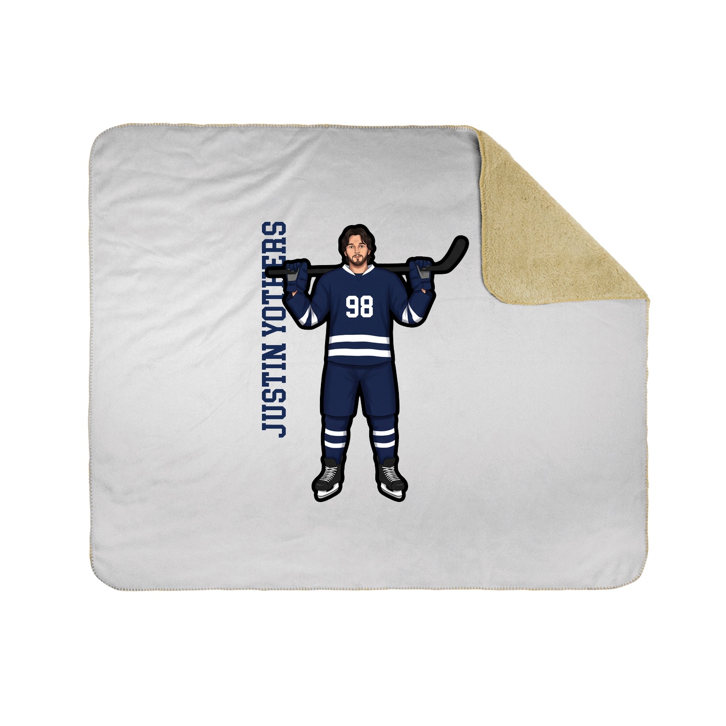 Throw Blanket — Name Vertical in White