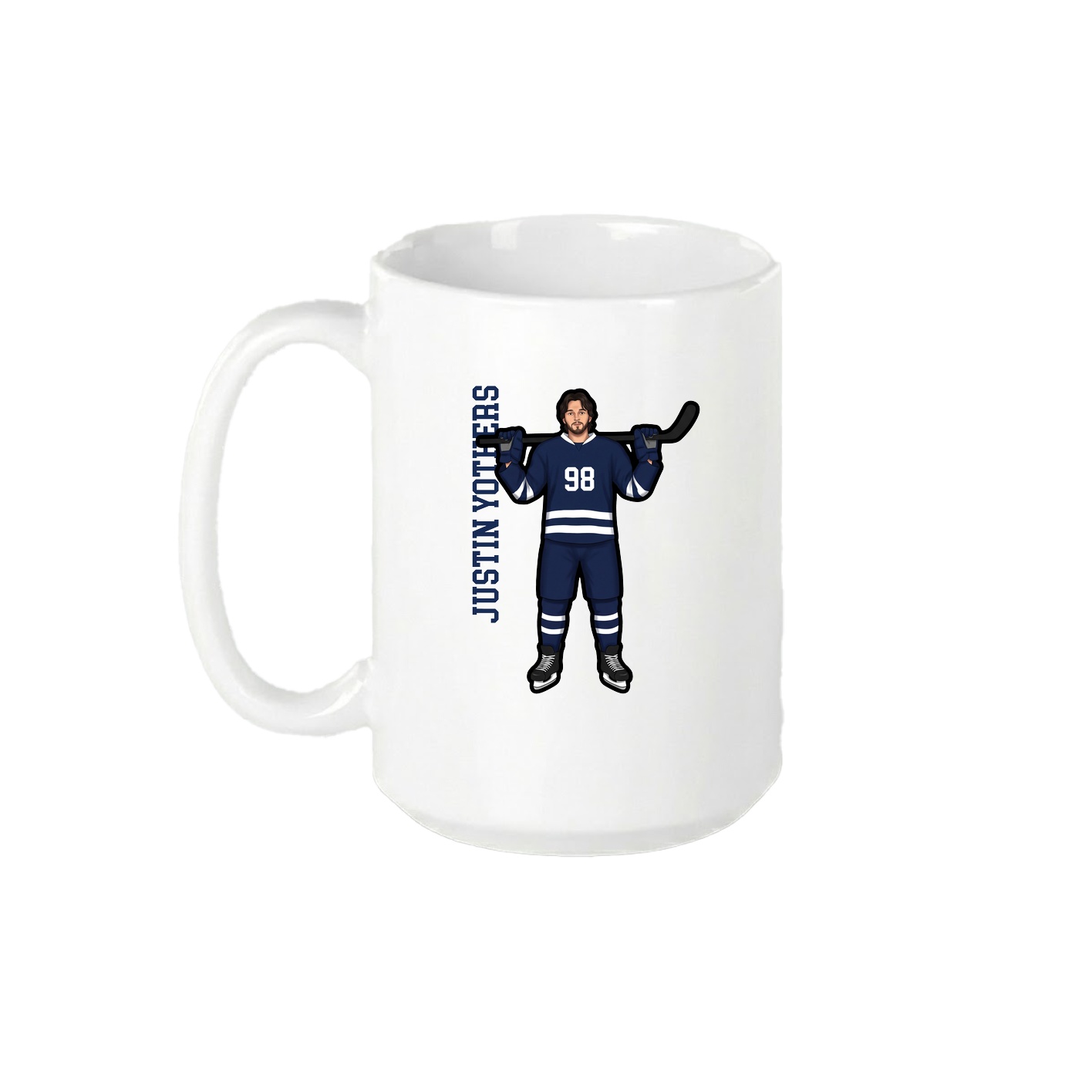 15oz Coffee Mug — Name Vertical in White