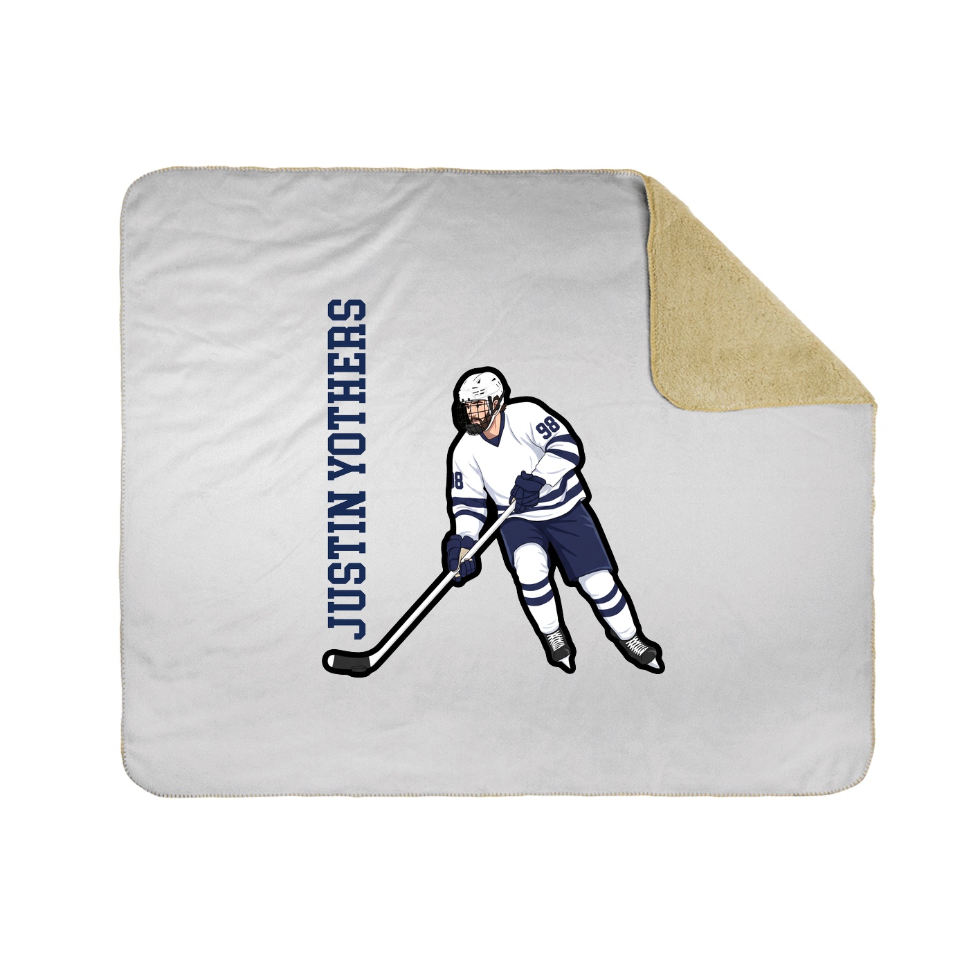 Throw Blanket — Name Vertical in White