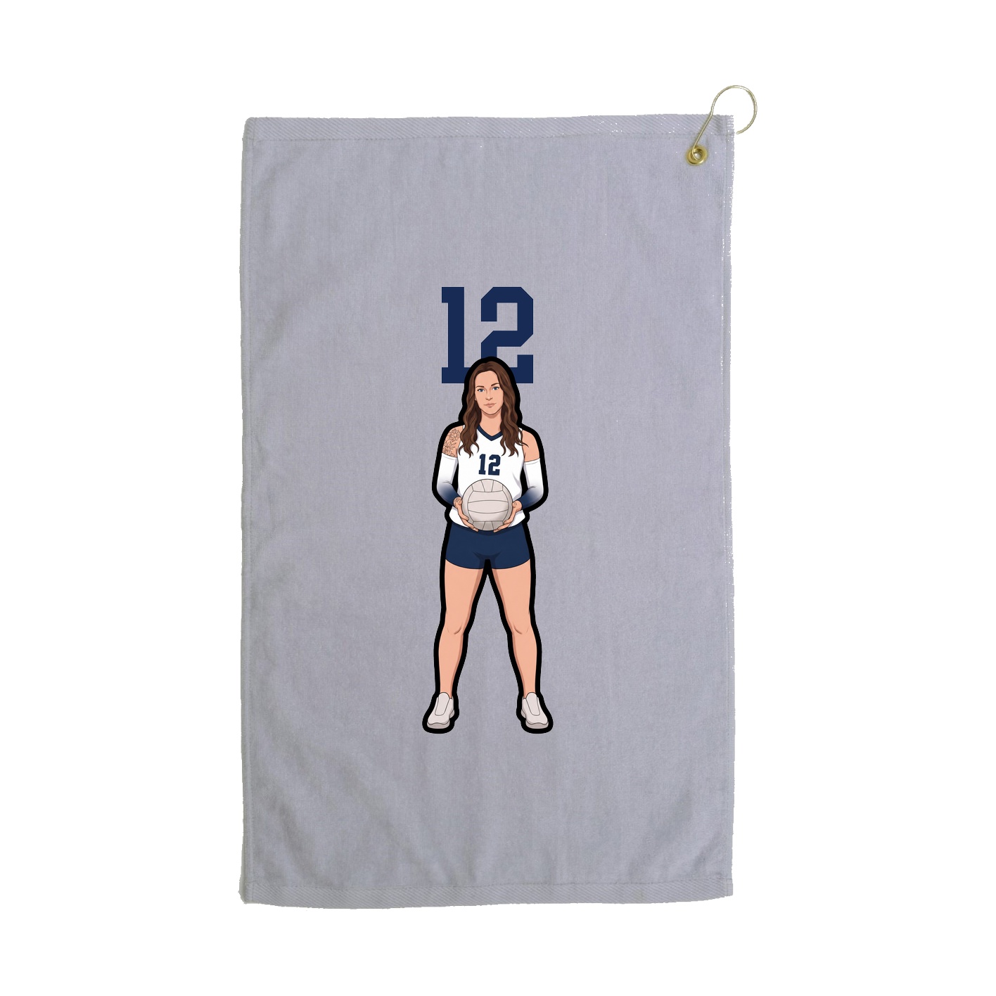 Golf Towel — Number Top in Grey
