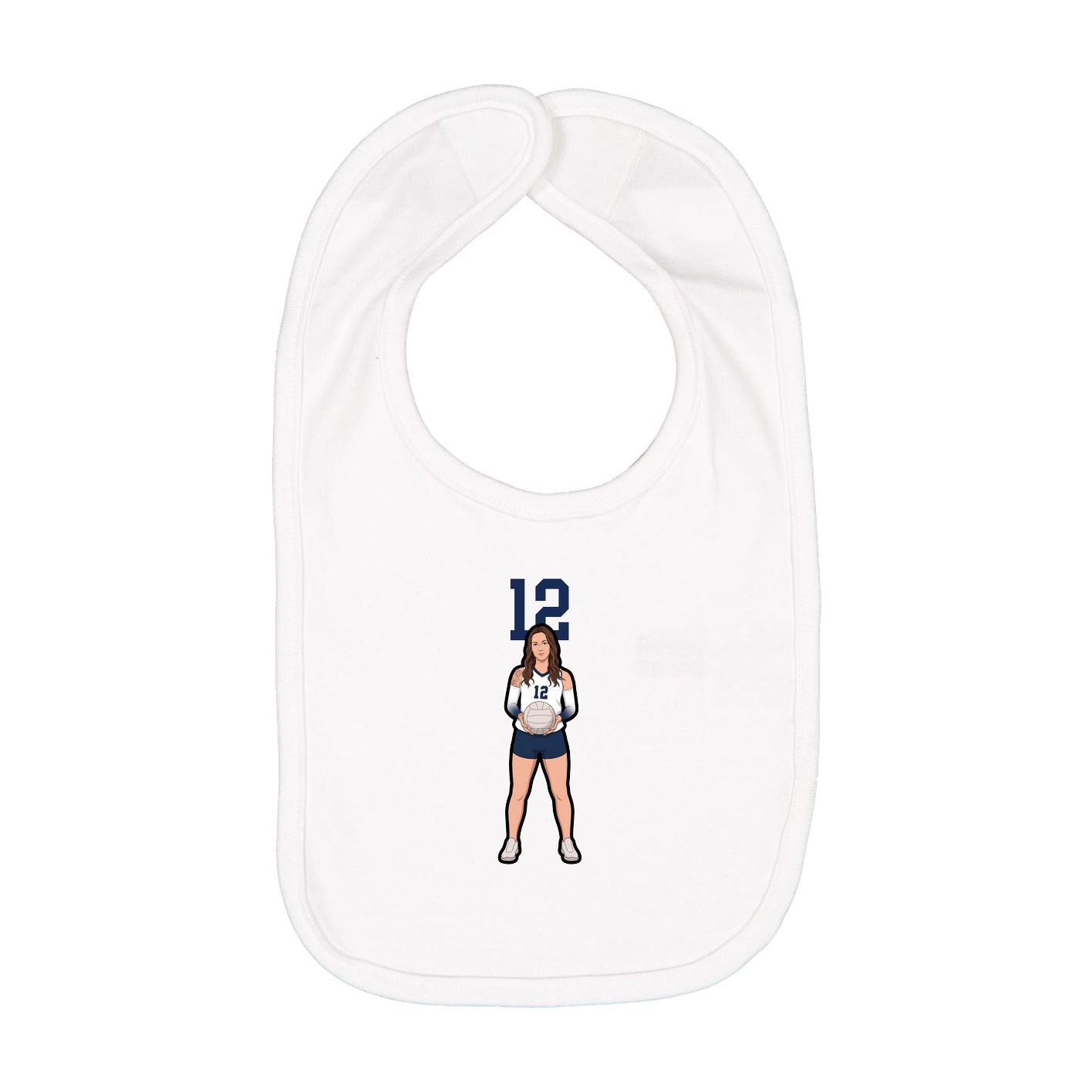 Infant Bib — Number Top in White