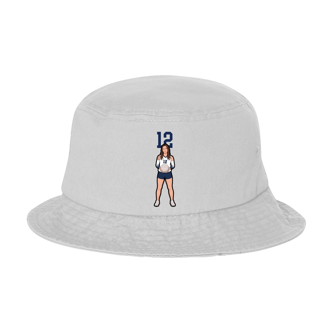 Bucket Cap — Number Top in White