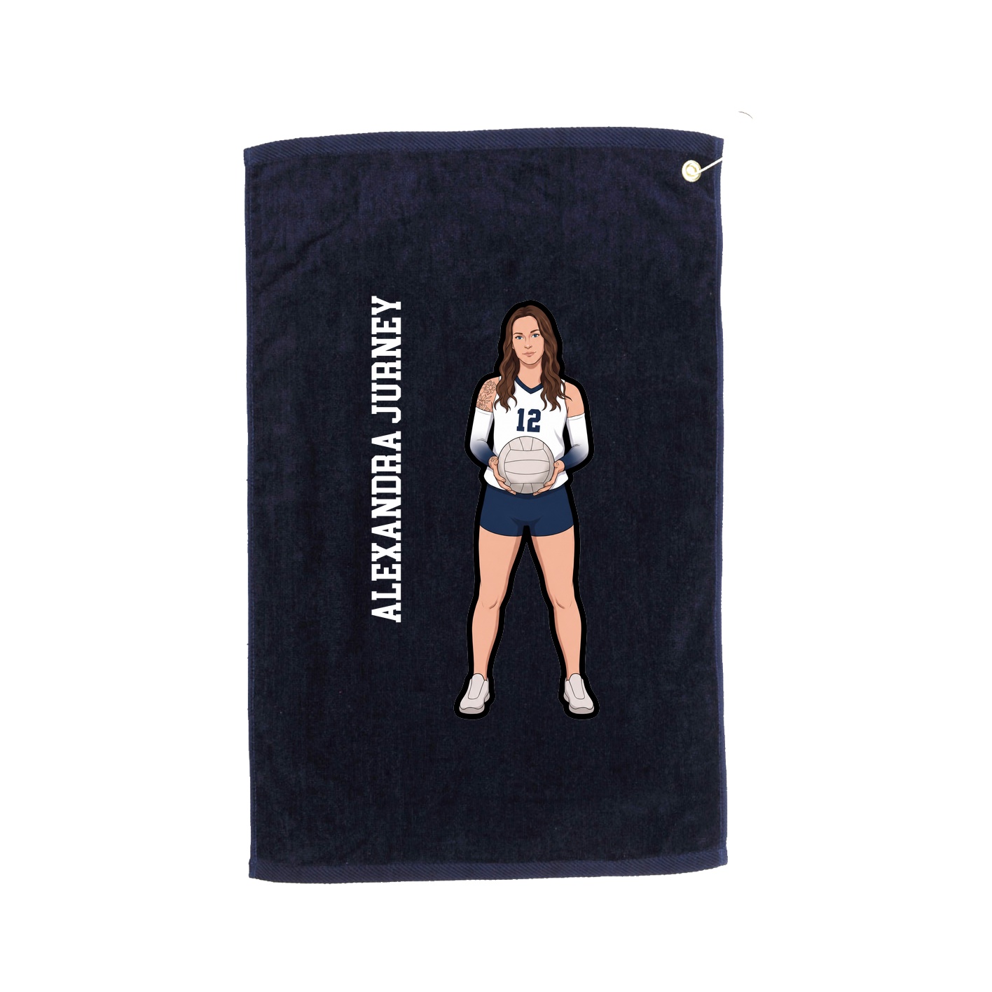 Golf Towel — Name Vertical in Navy