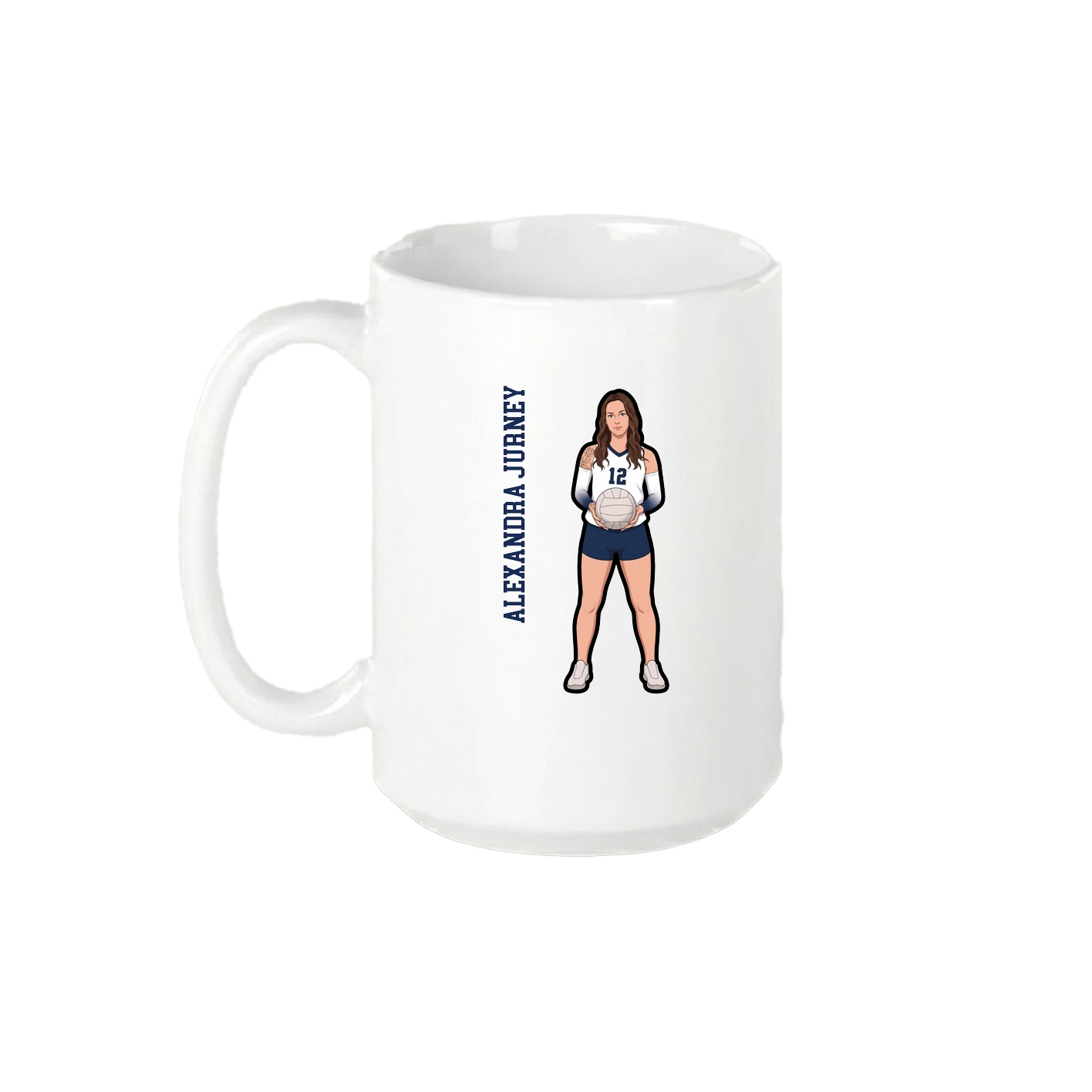 15oz Coffee Mug — Name Vertical in White