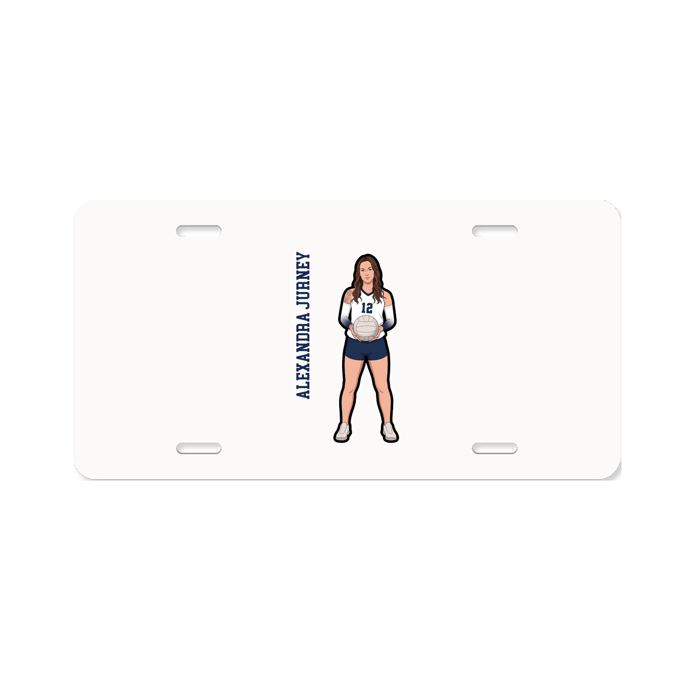 License Plate — Name Vertical in Classic