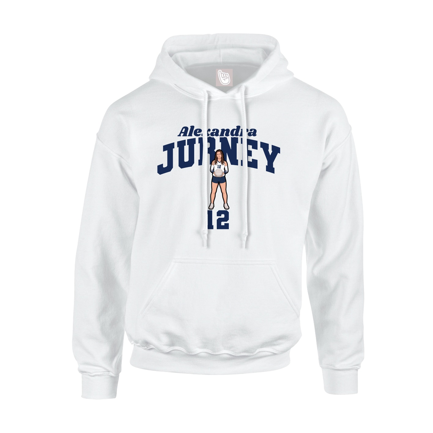Hoodie — Signature Arch in White