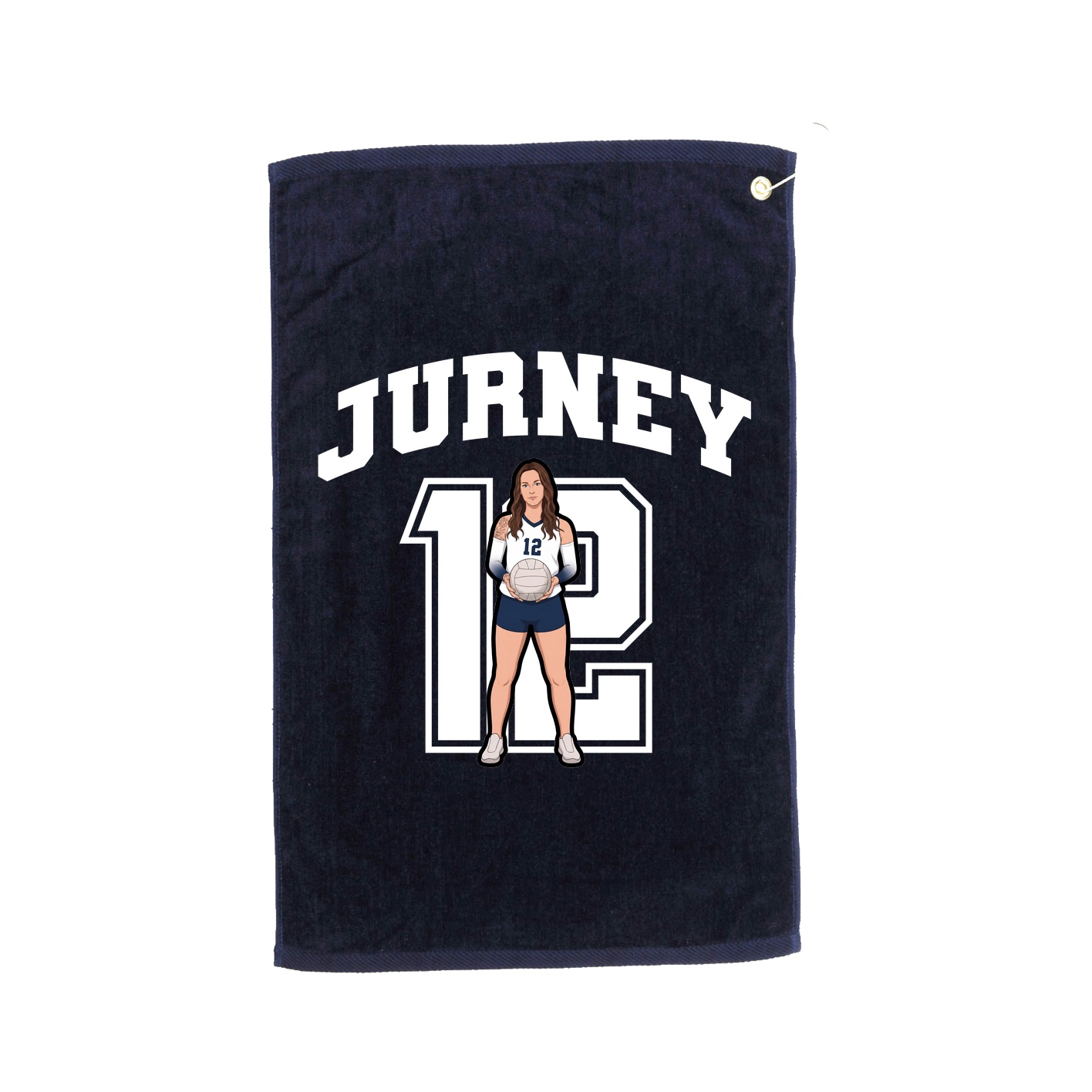 Golf Towel — Number in Navy