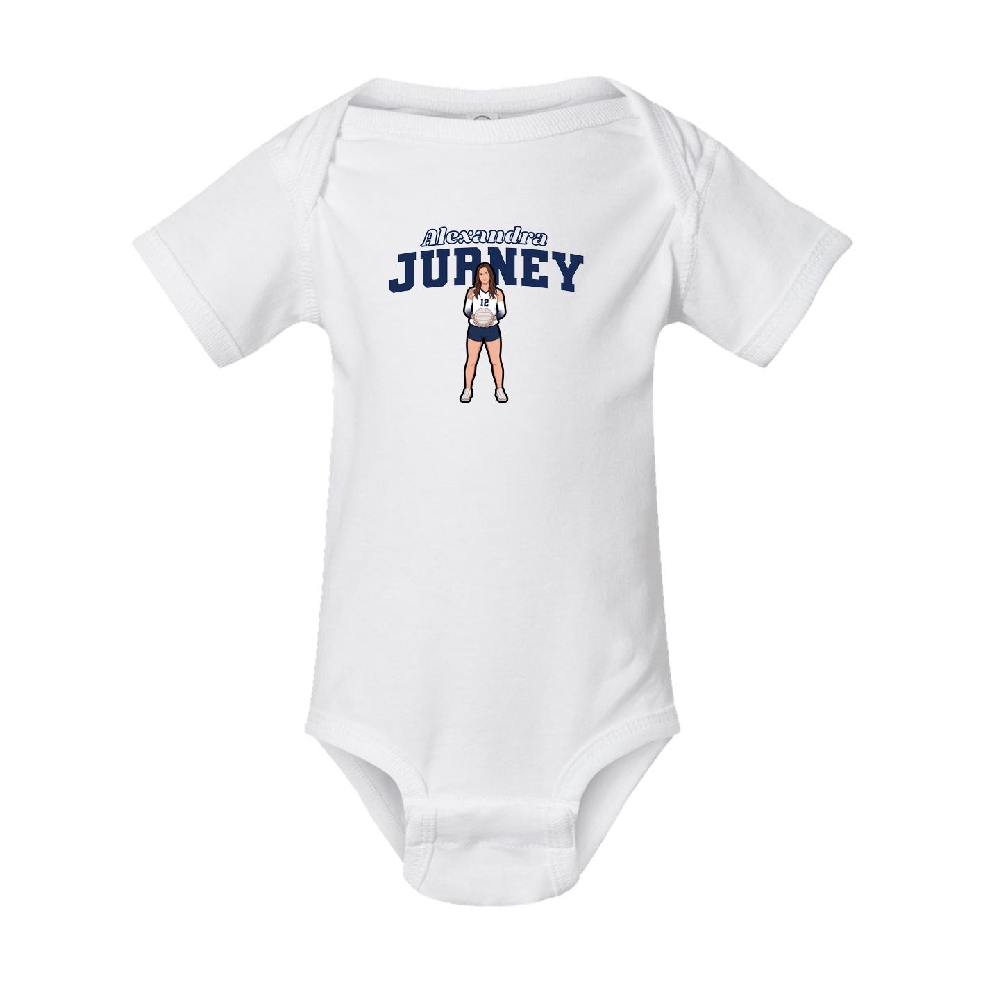 Baby Onesie — Name Arch in White