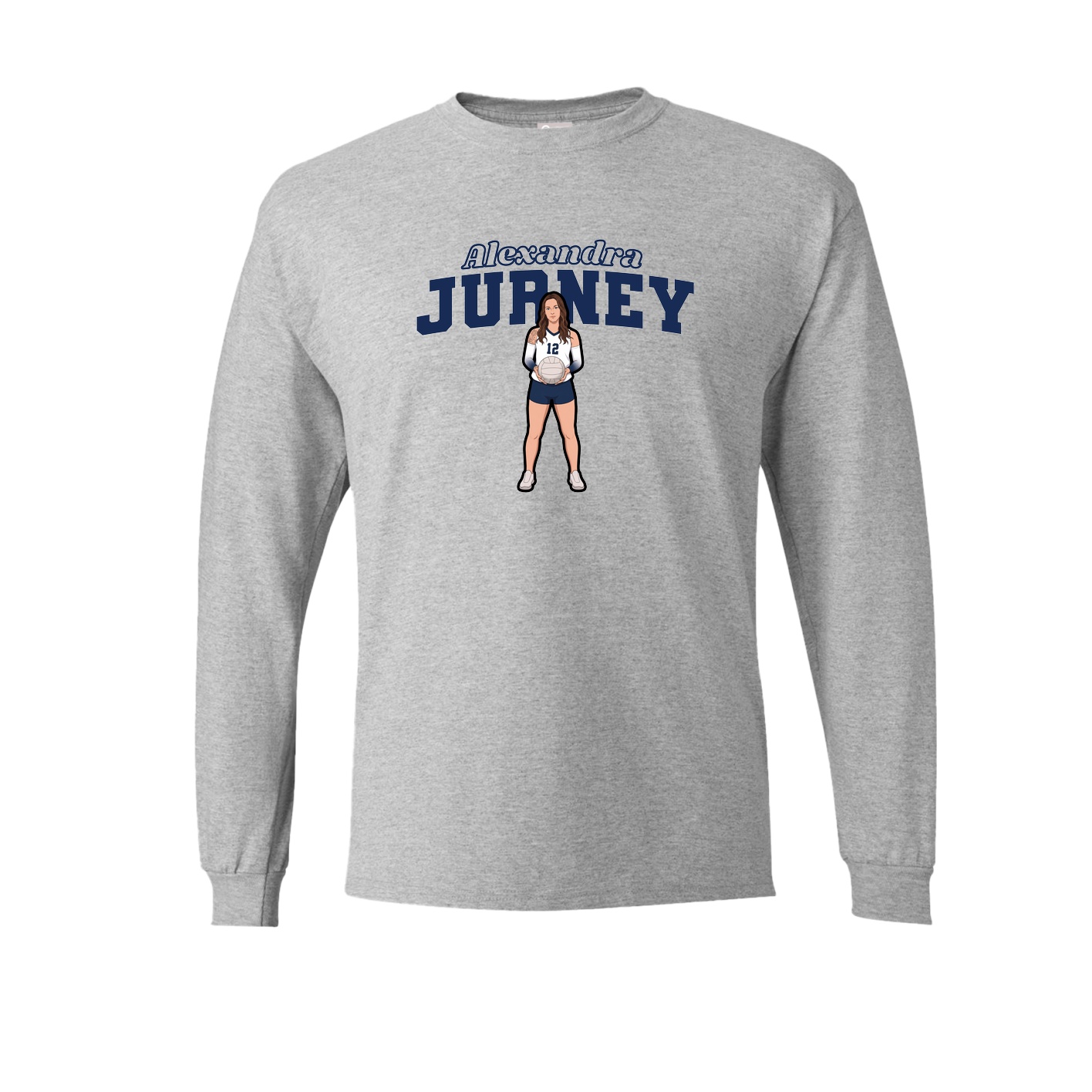 Long Sleeve Tee — Name Arch in Grey