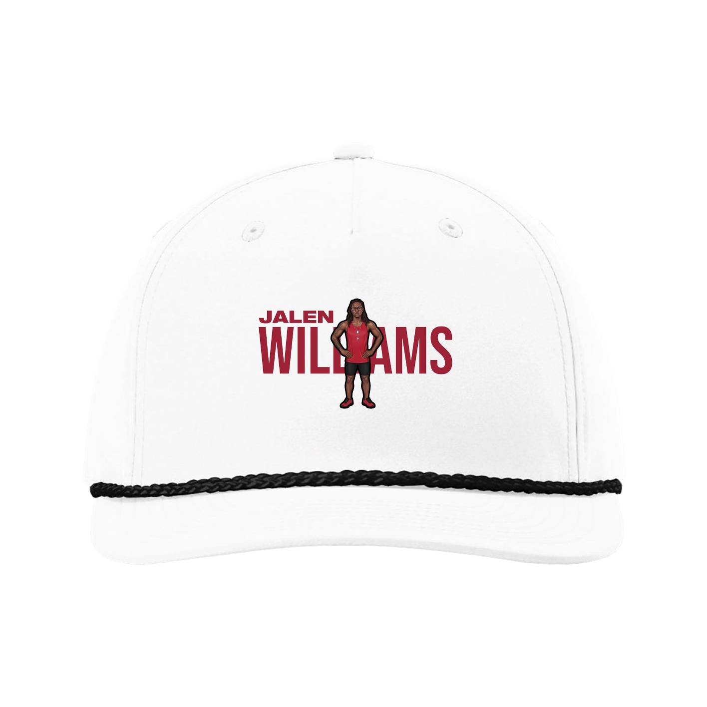 Five-Panel Classic Rope Cap — Player Name in White