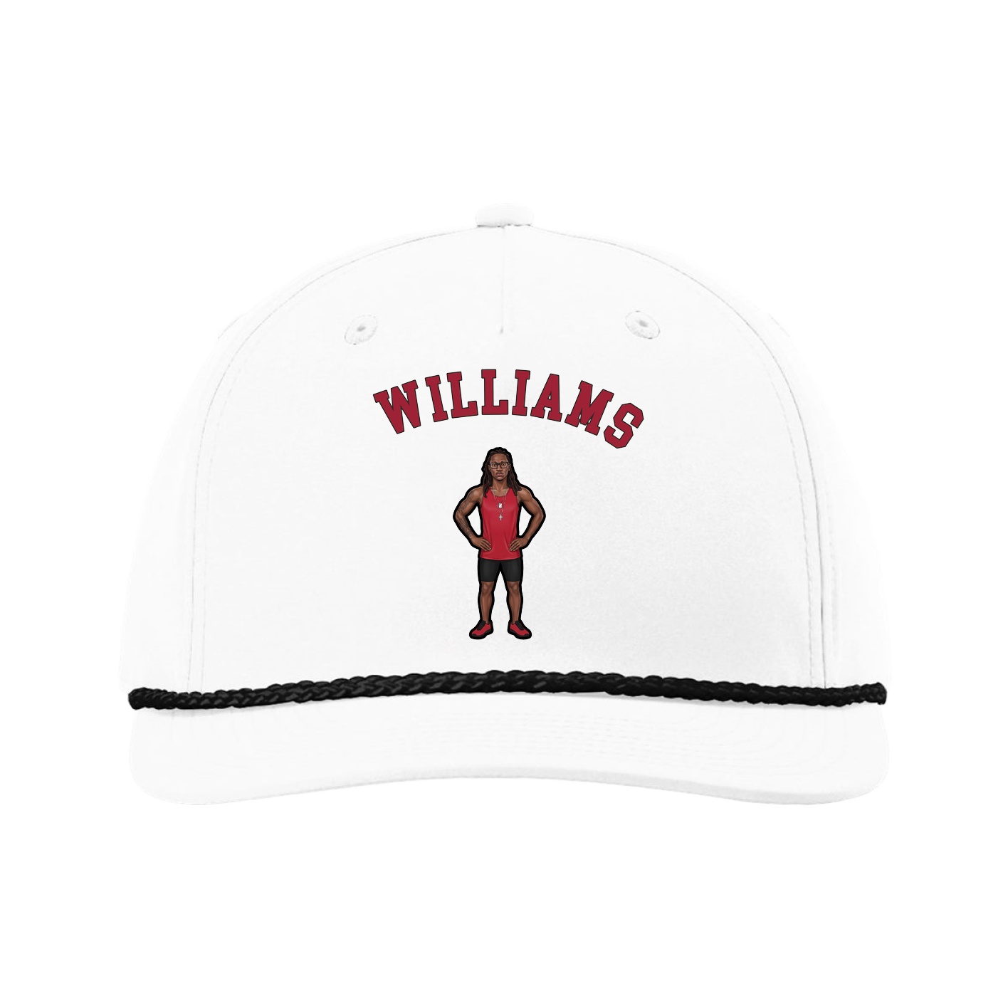 Five-Panel Classic Rope Cap — Shirsey Arch in White