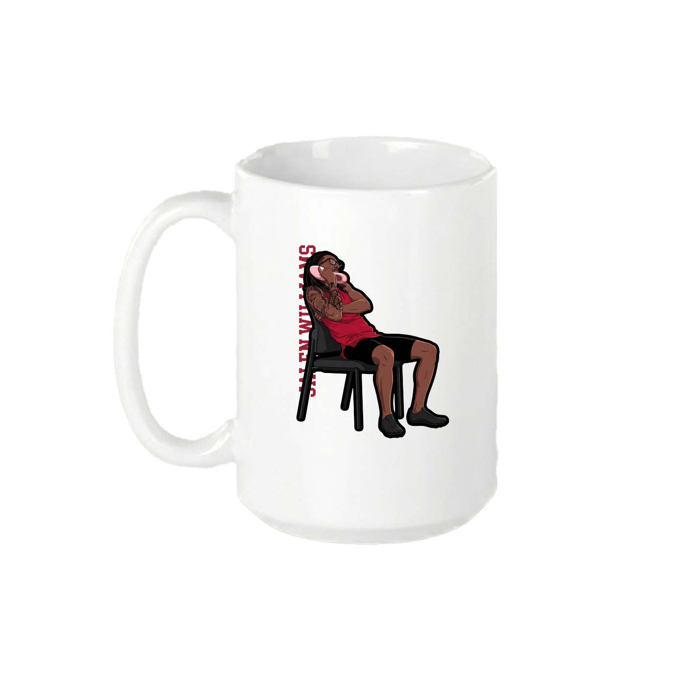 15oz Coffee Mug — Name Vertical in White