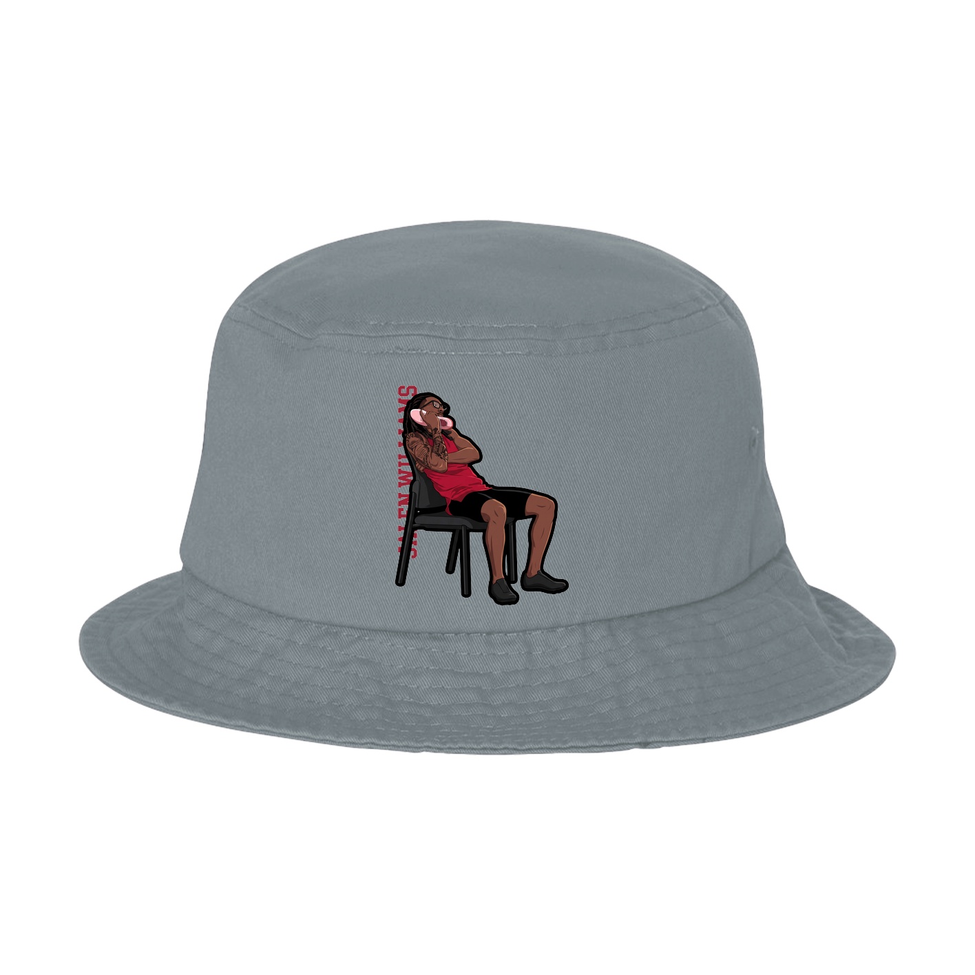 Bucket Cap — Name Vertical in Grey