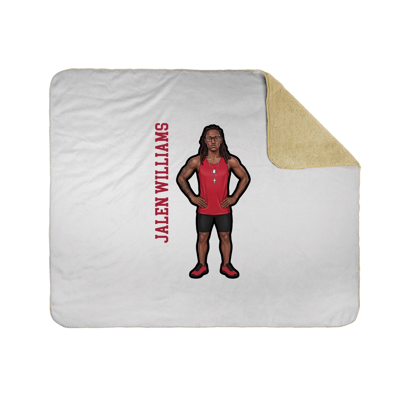 Throw Blanket — Name Vertical in White