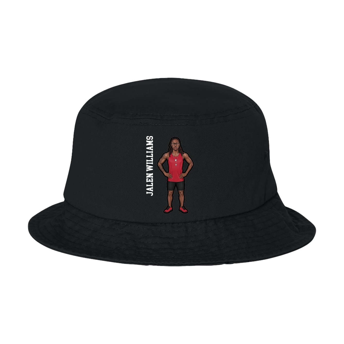 Bucket Cap — Name Vertical in Black