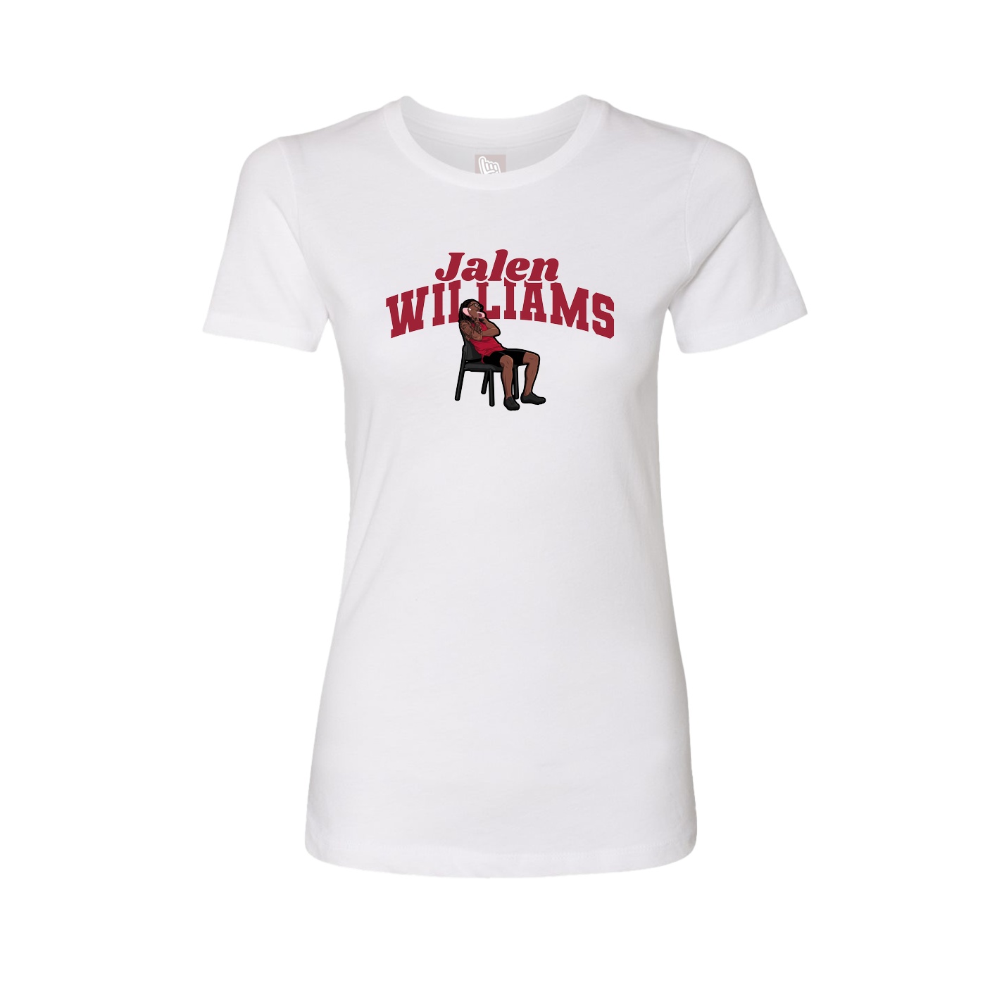 Fitted Women's Tee — Signature Arch in White