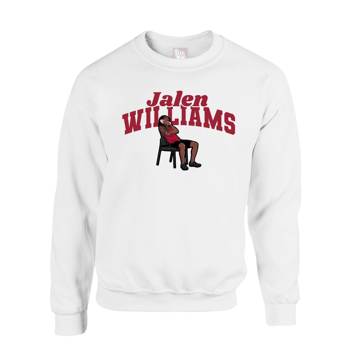 Fleece Crew — Signature Arch in White