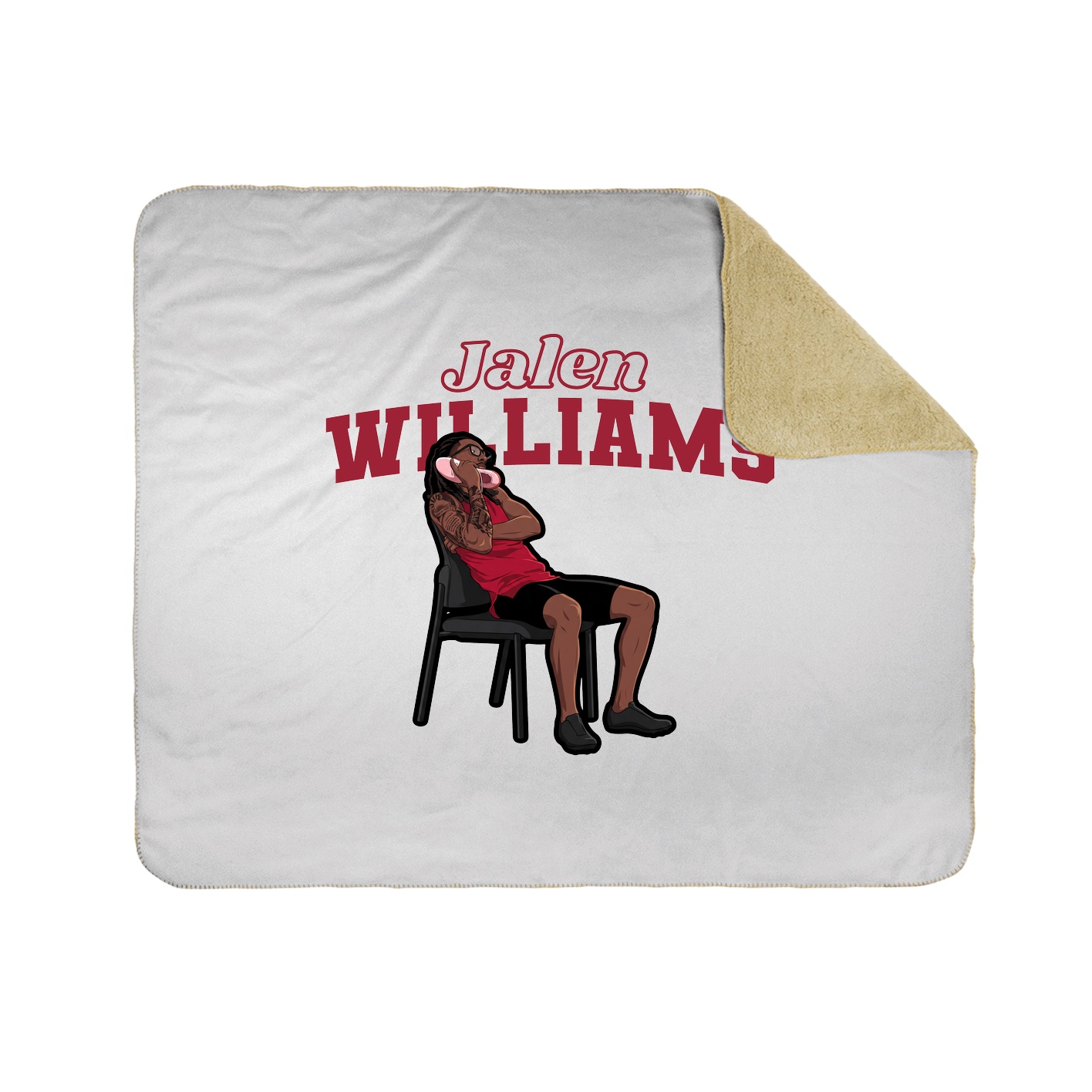 Throw Blanket — Name Arch in White
