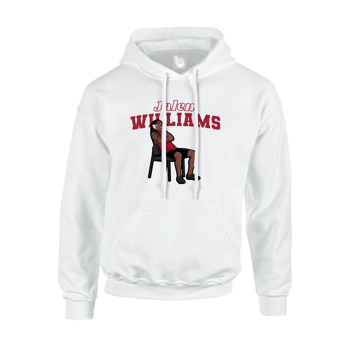 Youth Hoodie — Name Arch in White
