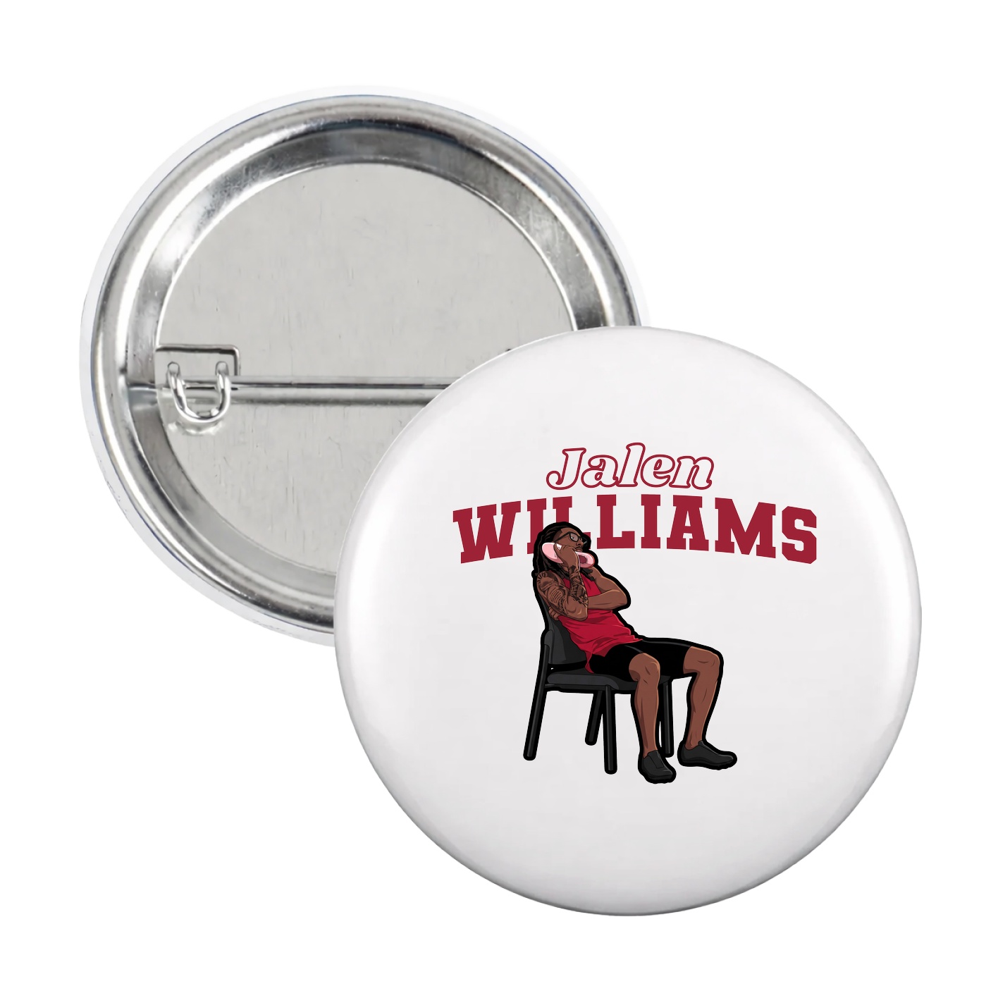 Game Day Button — Name Arch in White