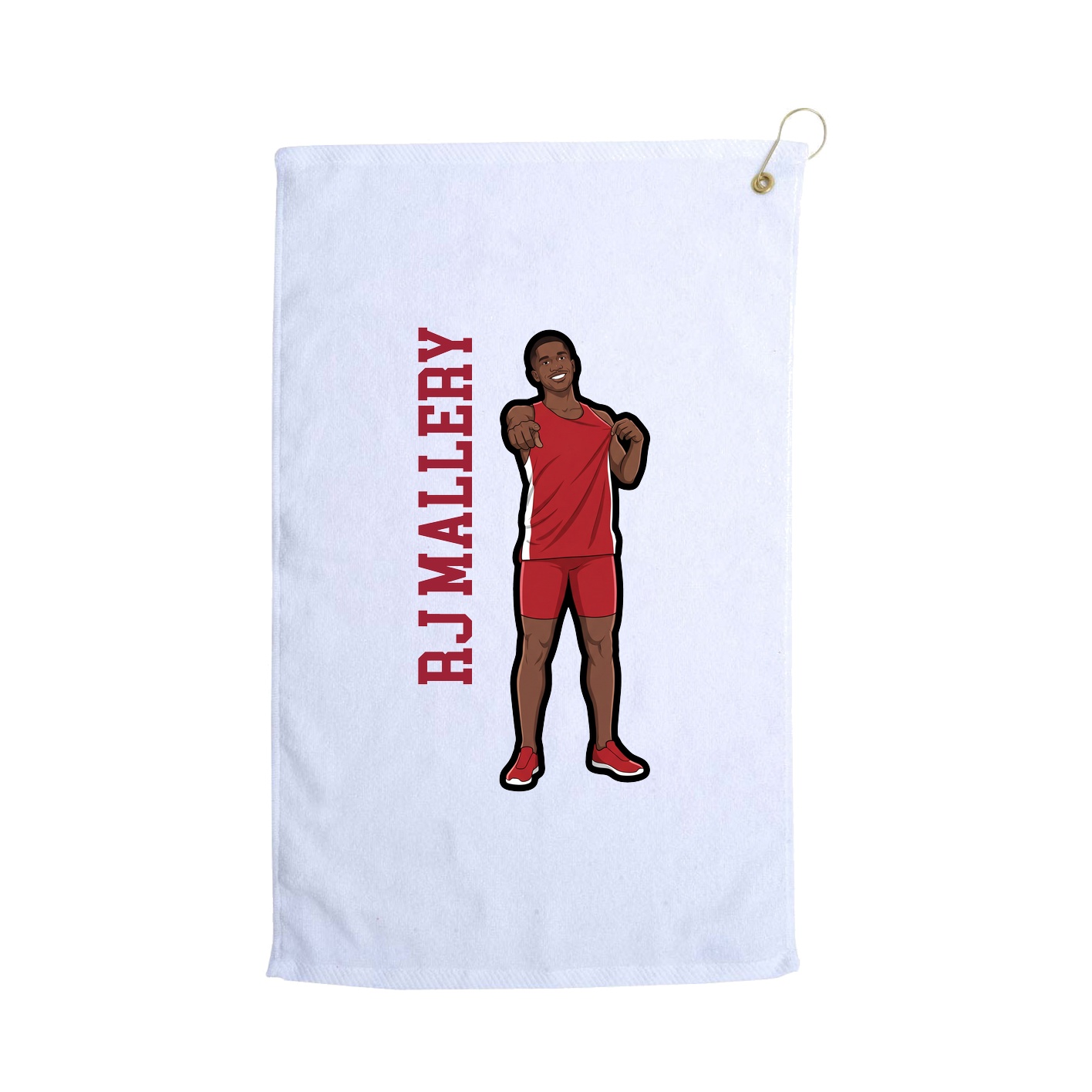Golf Towel — Name Vertical in White
