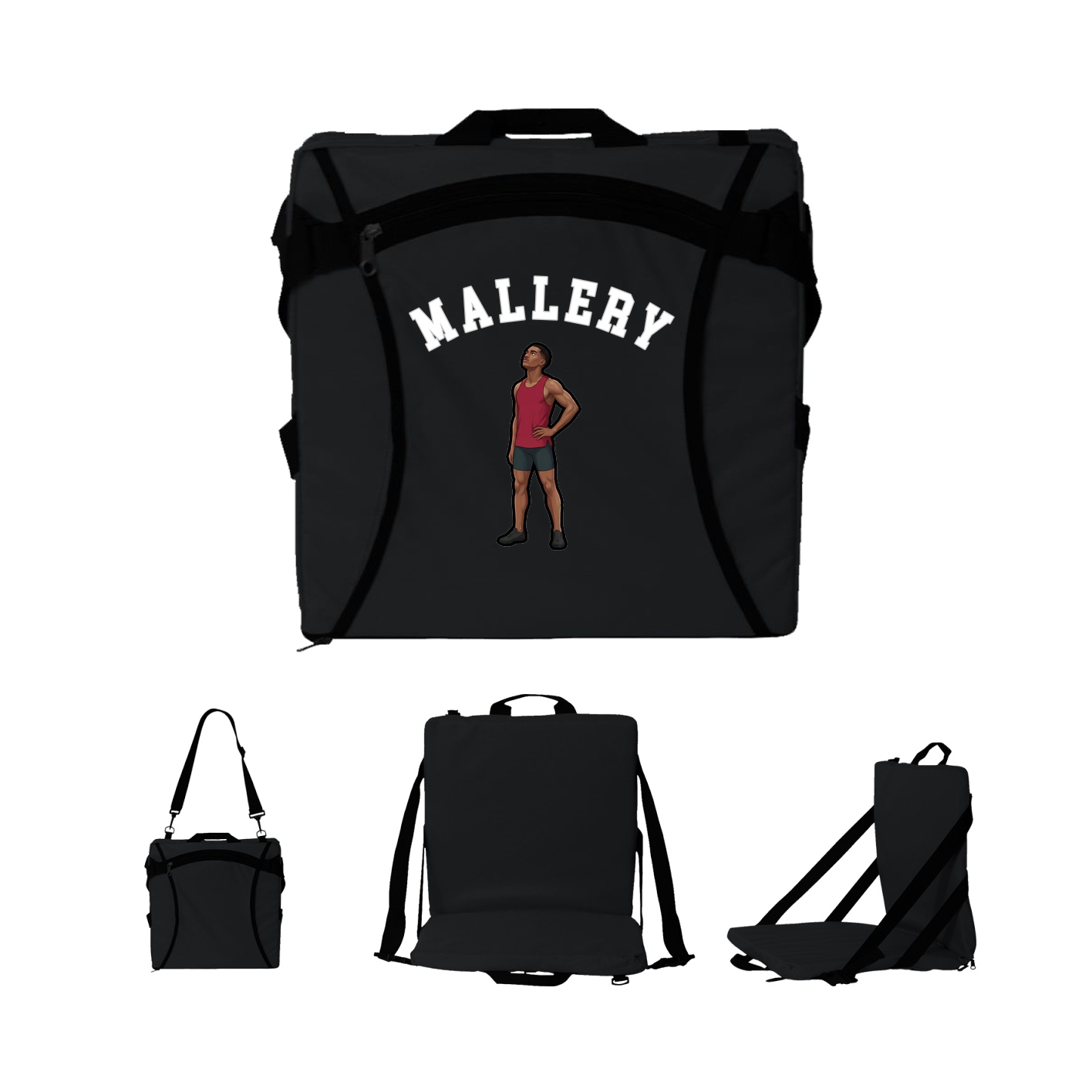 Folding Stadium Seat — Shirsey Arch in Black