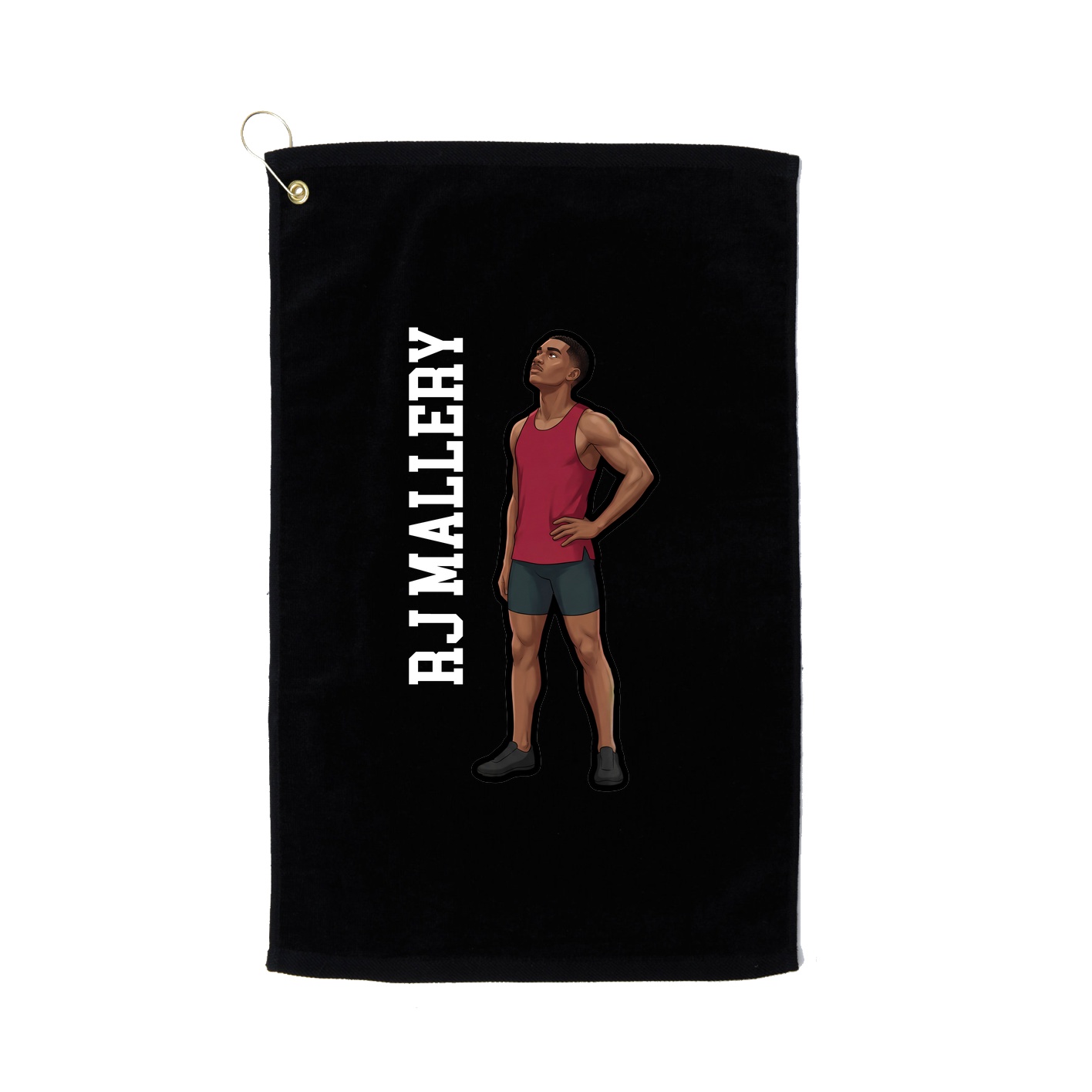 Golf Towel — Name Vertical in Black