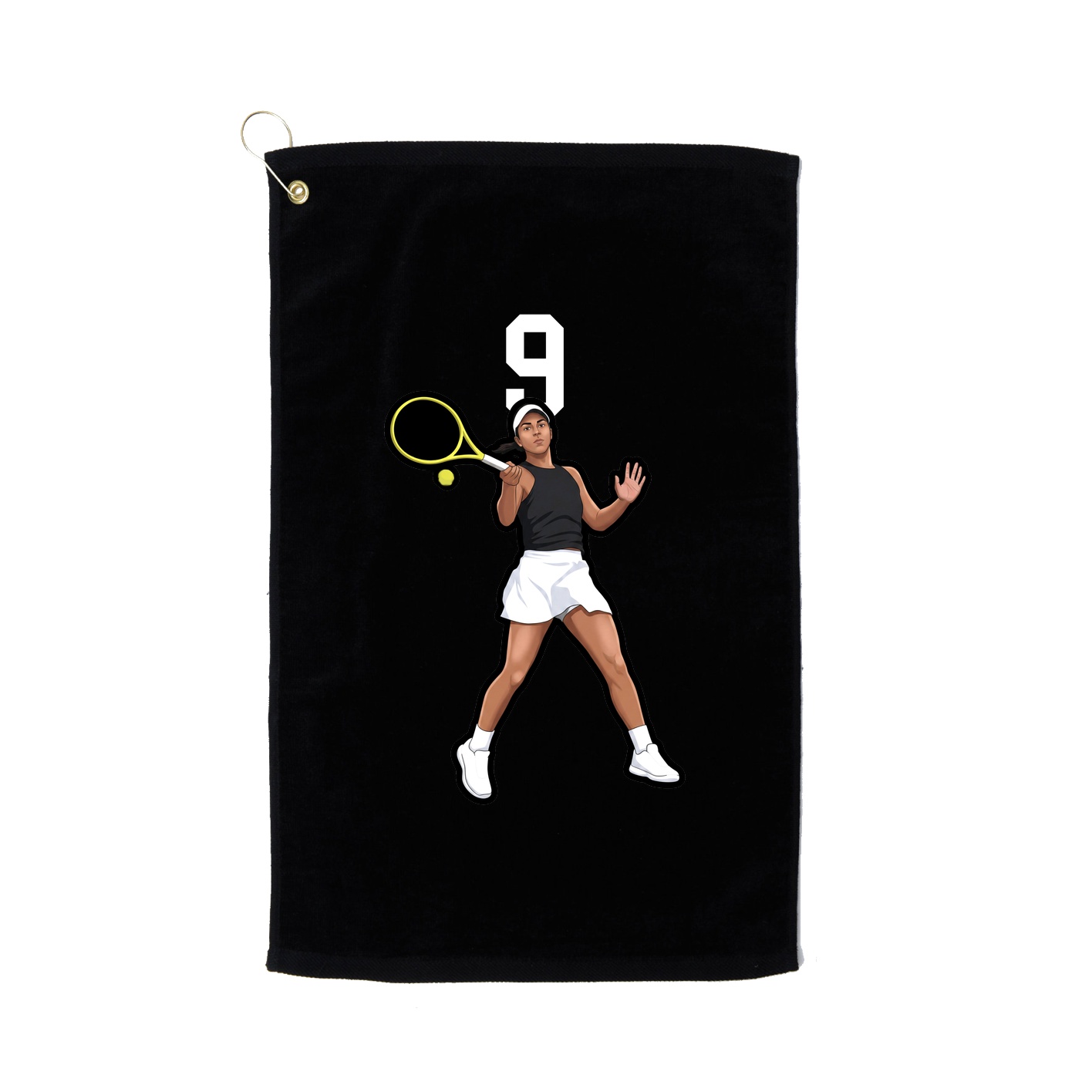 Golf Towel — Number Top in Black