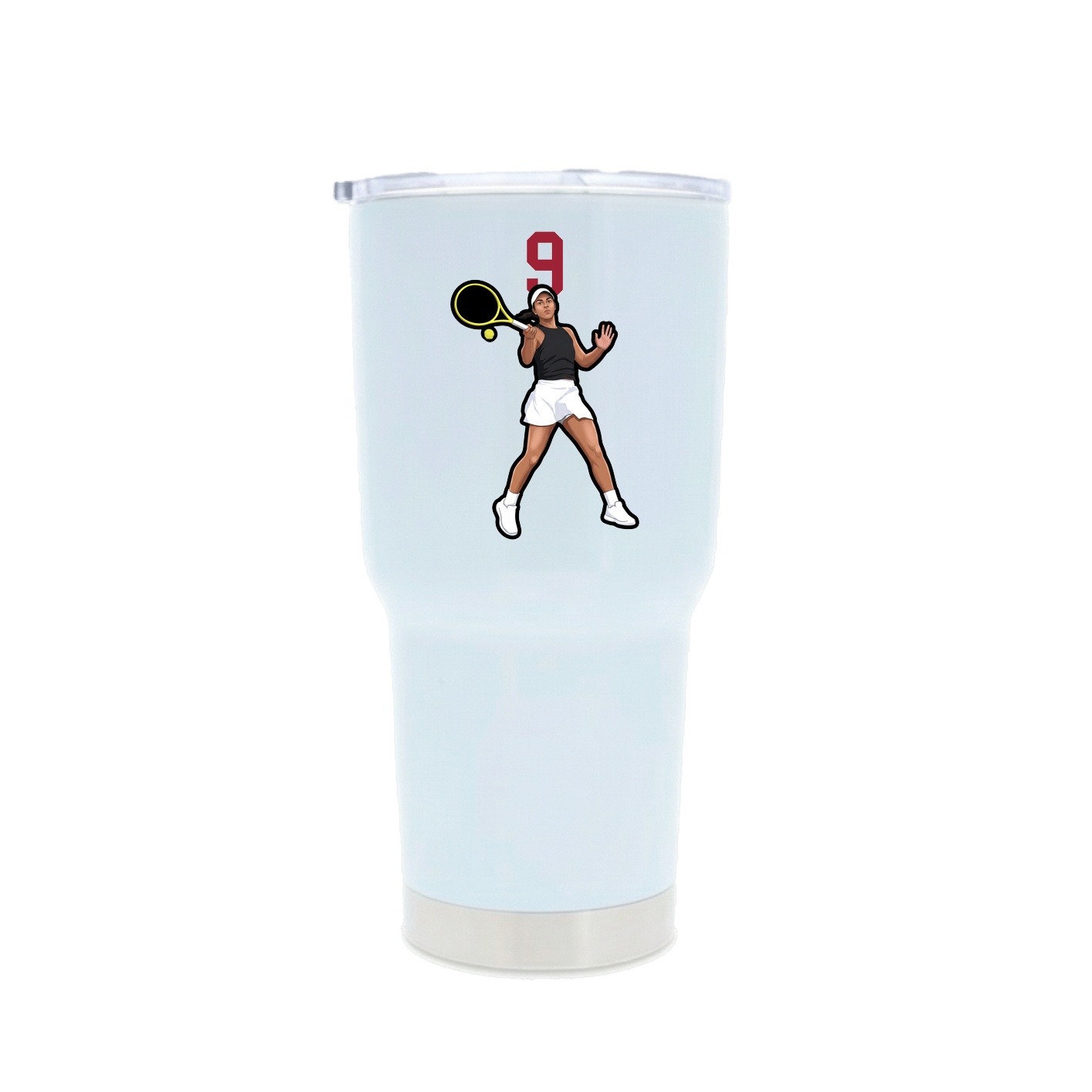 30oz Stainless Steel Tumbler — Number Top in White