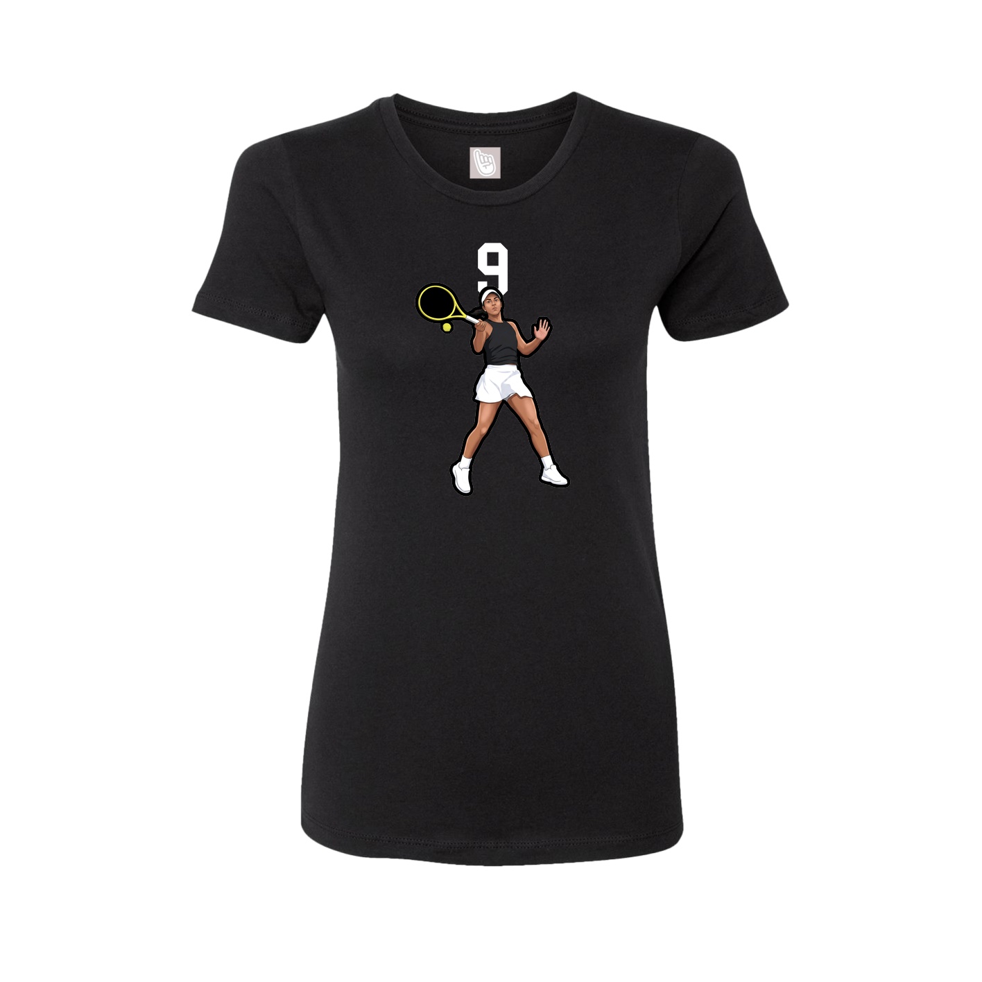 Fitted Women's Tee — Number Top in Black