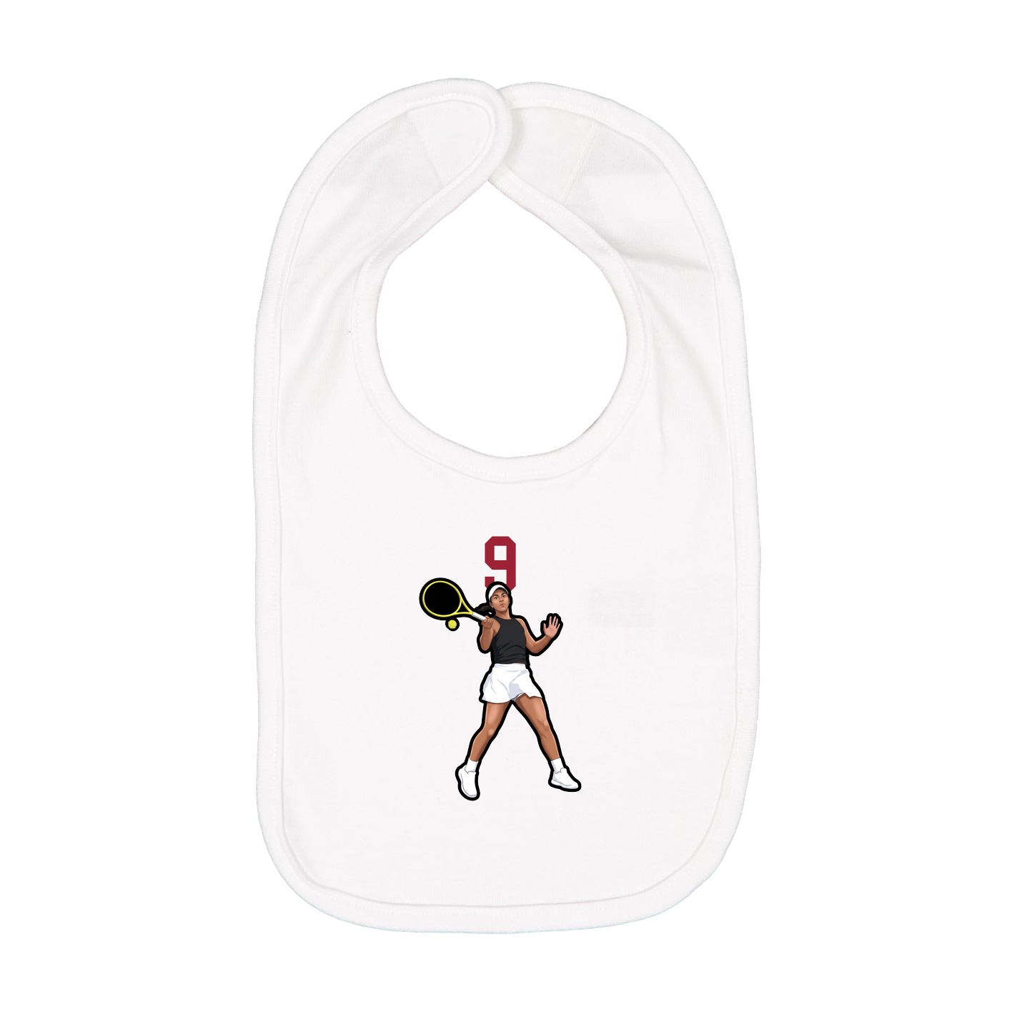 Infant Bib — Number Top in White