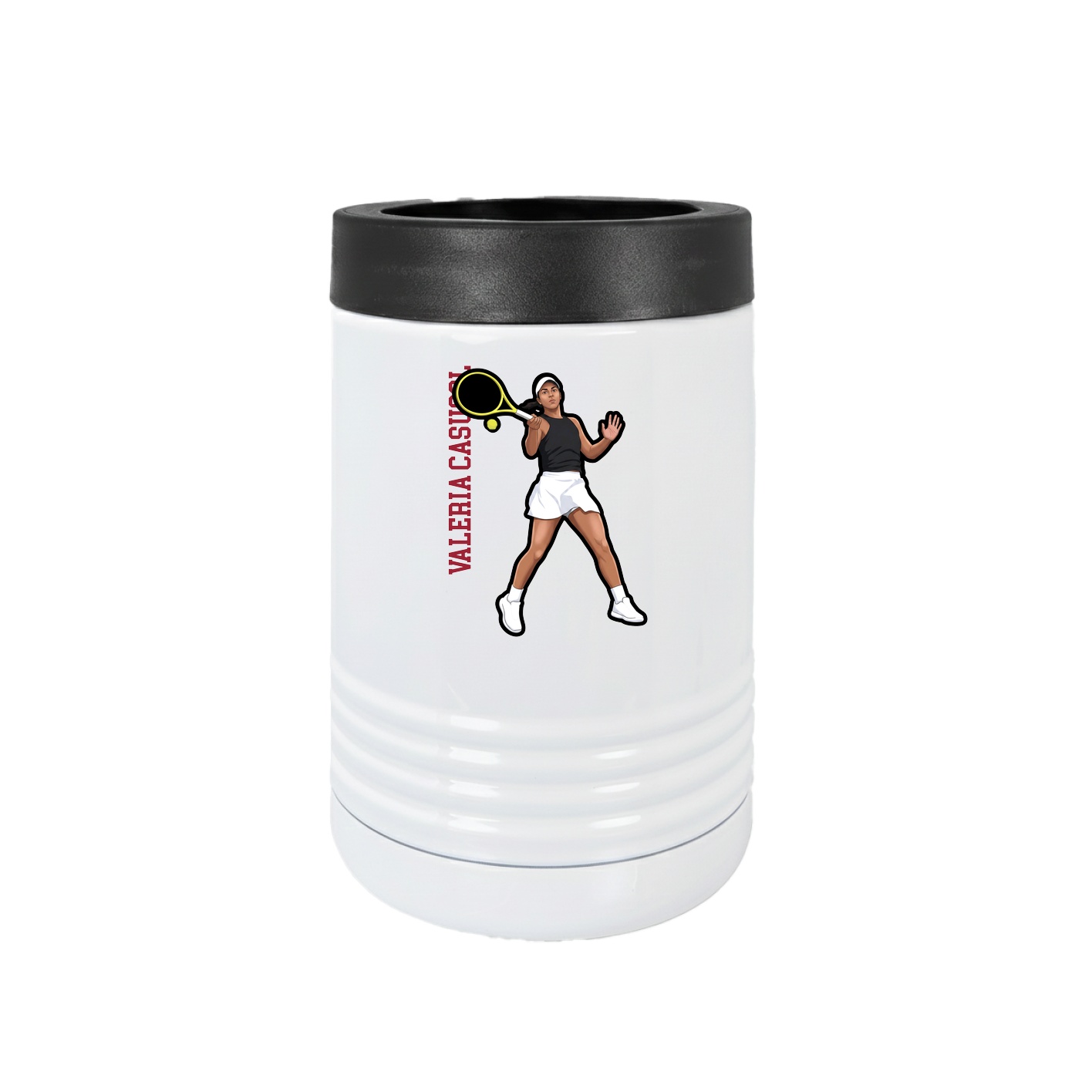 Beverage Holder — Name Vertical in White