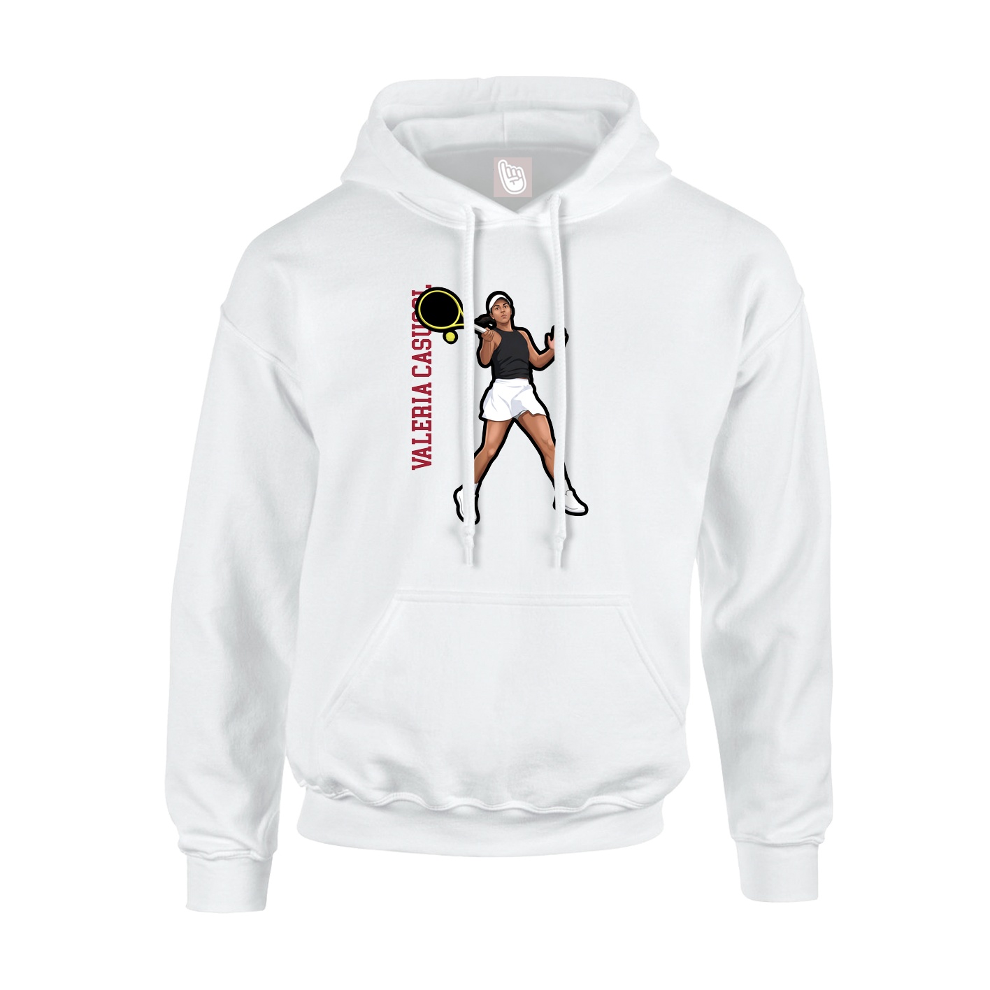 Youth Hoodie — Name Vertical in White