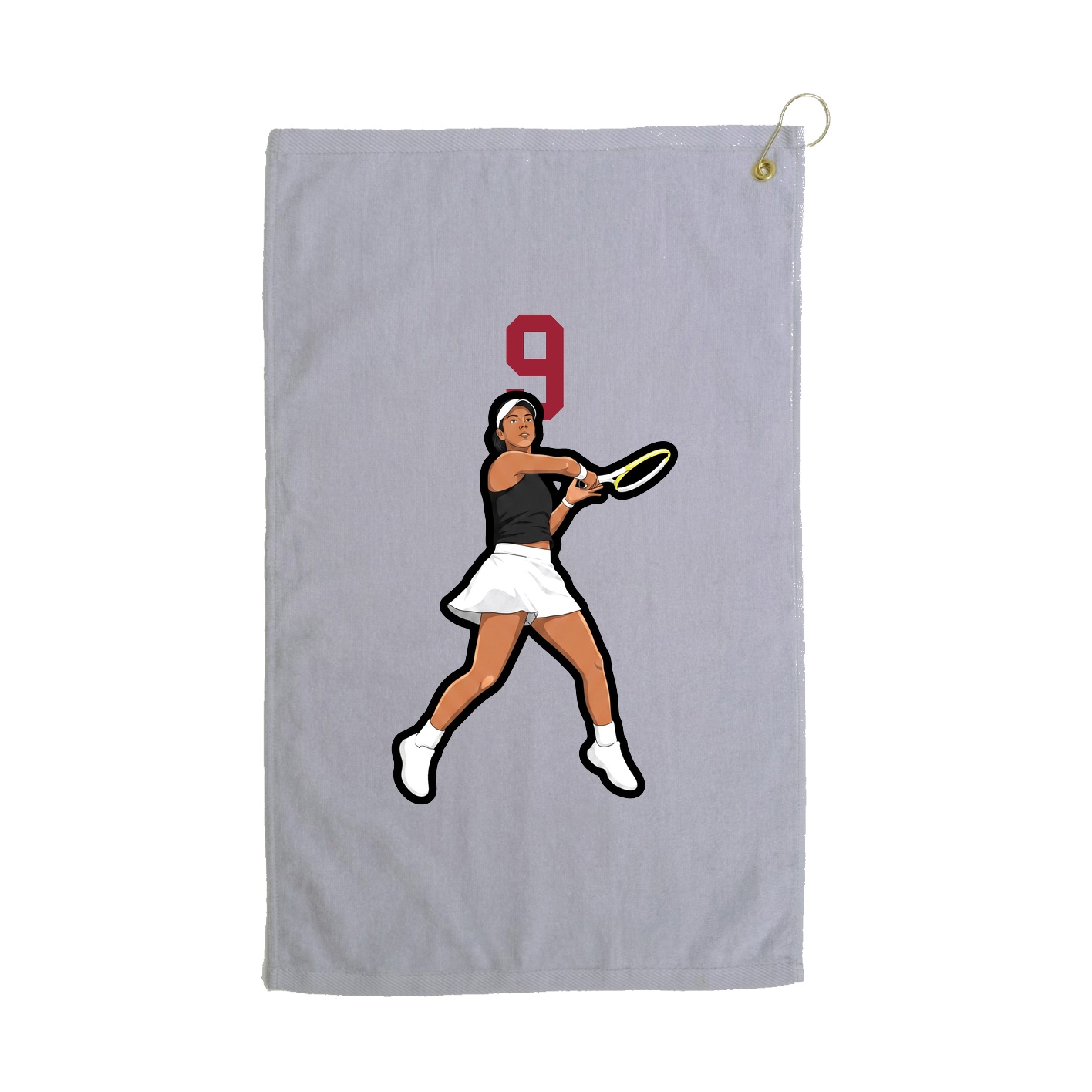 Golf Towel — Number Top in Grey