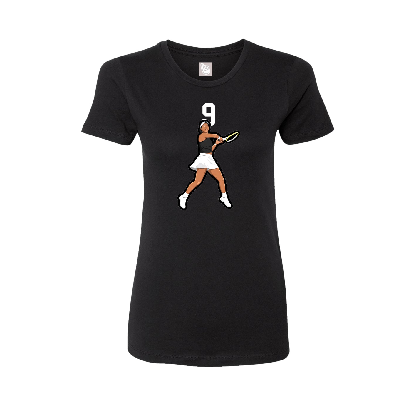 Fitted Women's Tee — Number Top in Black