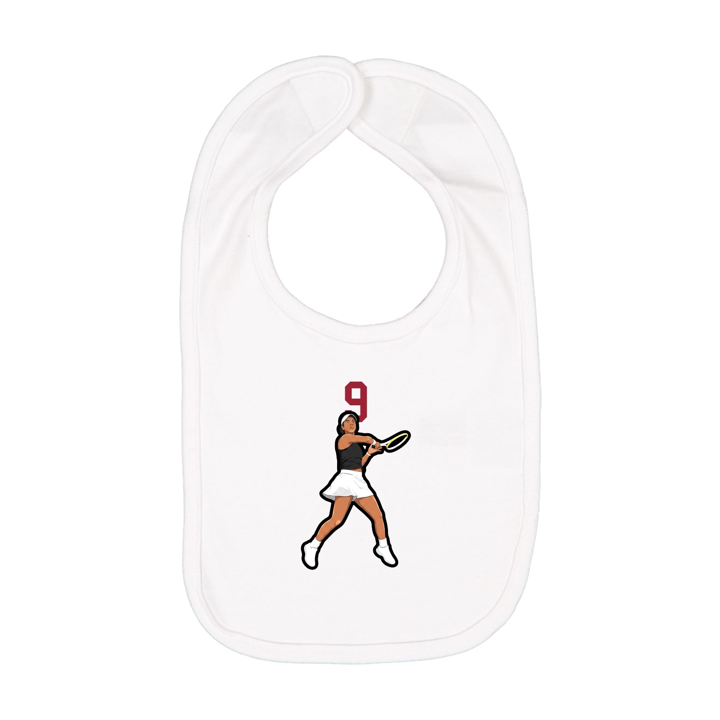 Infant Bib — Number Top in White
