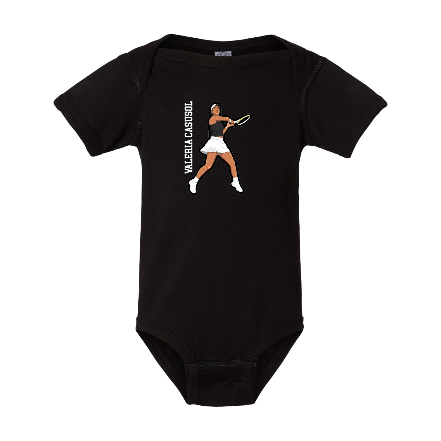 Baby Onesie — Name Vertical in Black