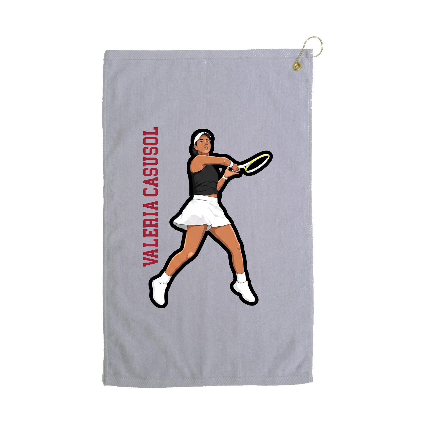 Golf Towel — Name Vertical in Grey
