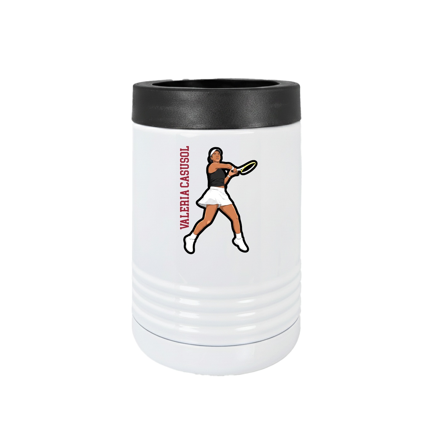 Beverage Holder — Name Vertical in White