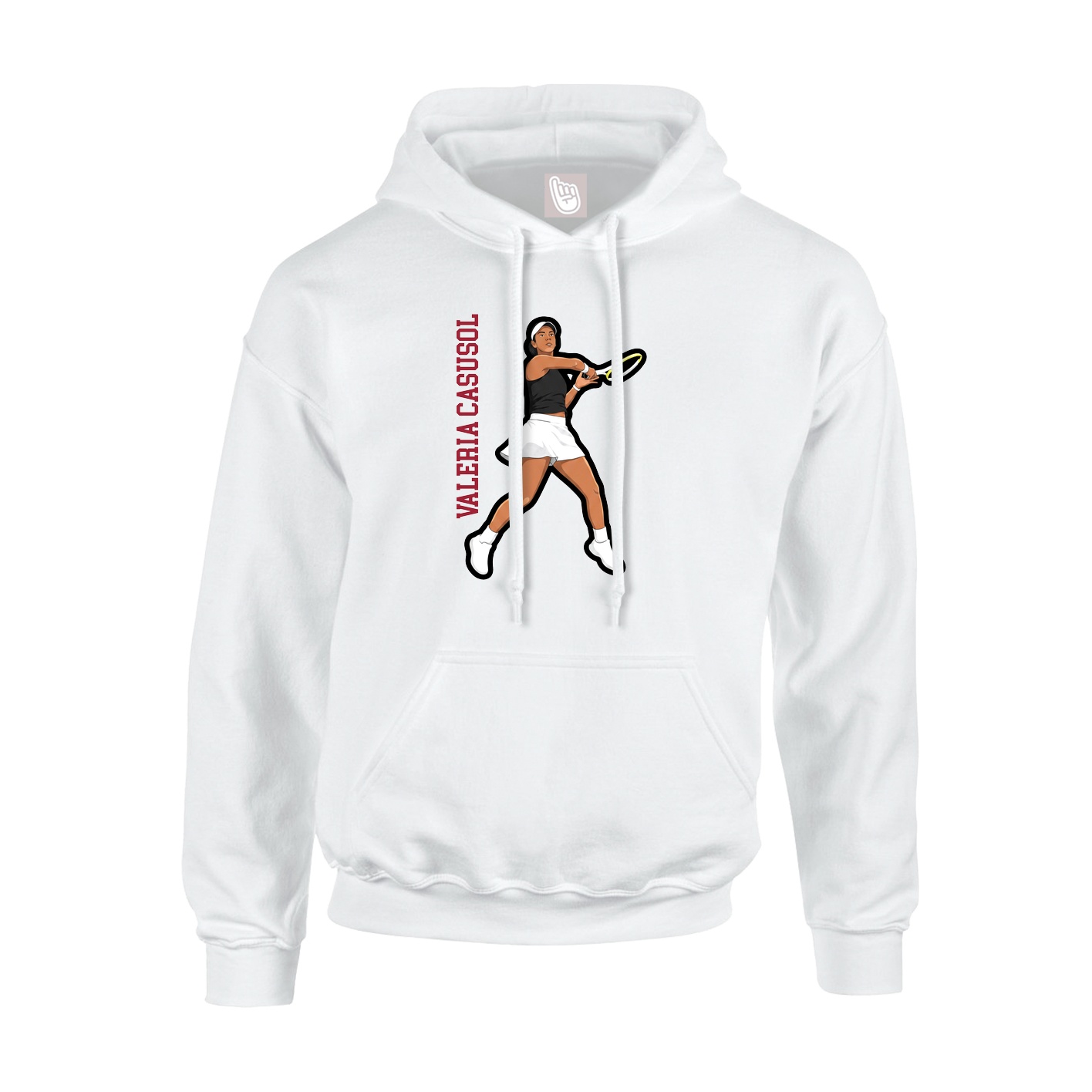 Hoodie — Name Vertical in White