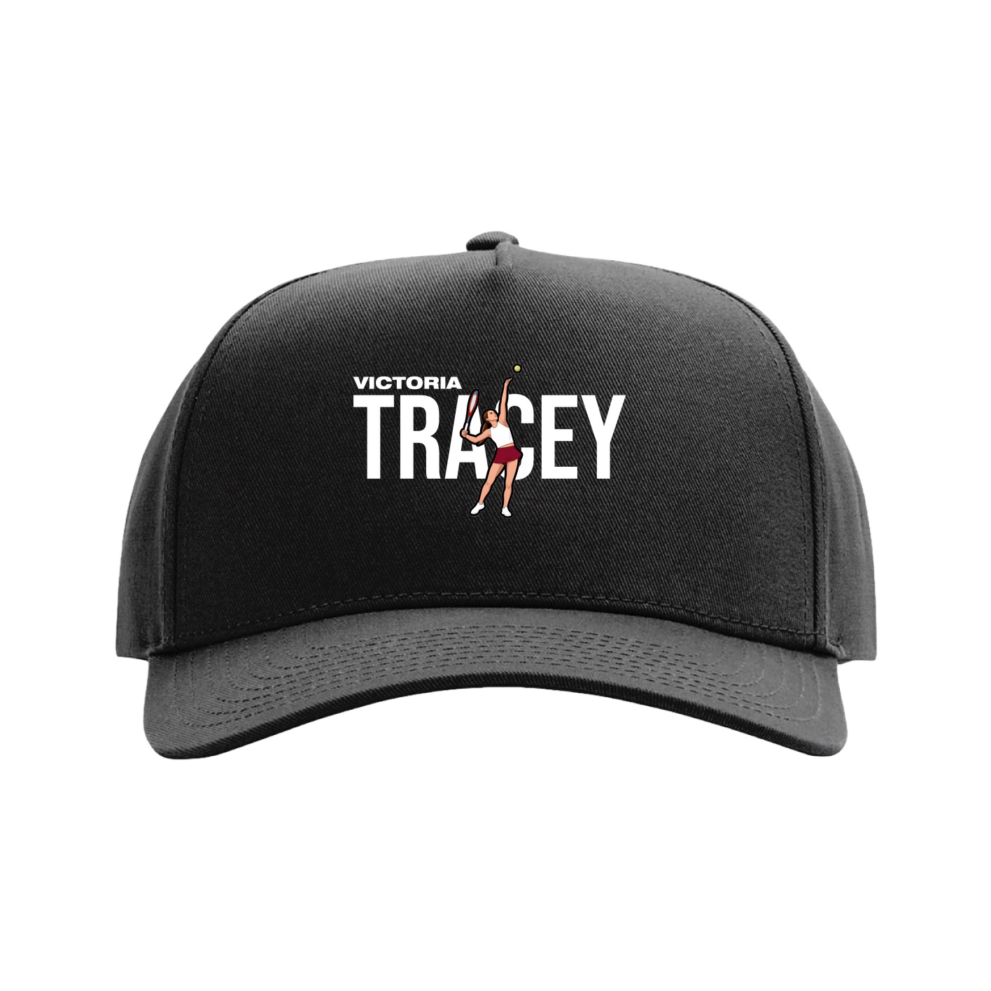 Full Fabric Five-Panel Champ Cap — Player Name in Black