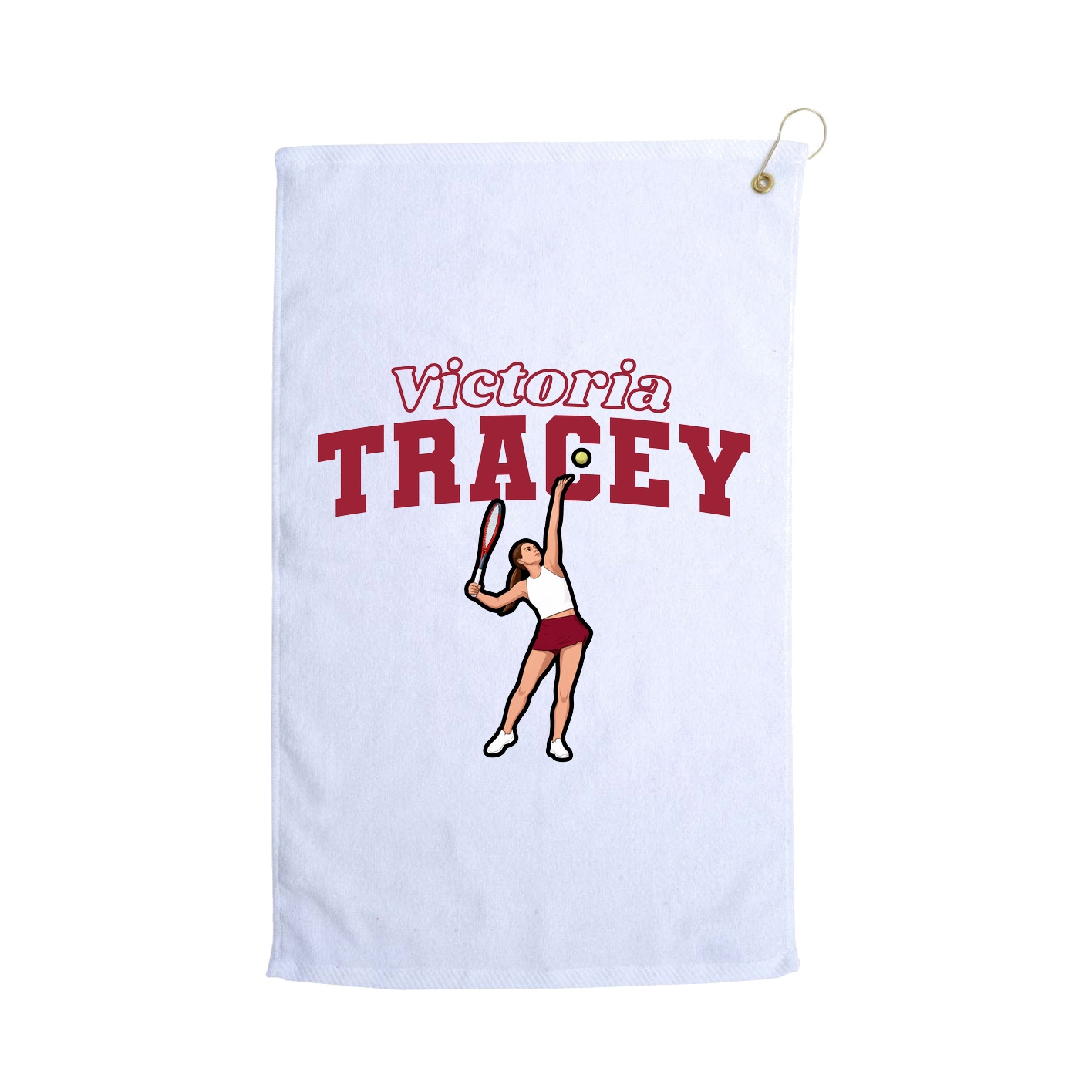 Golf Towel — Name Arch in White