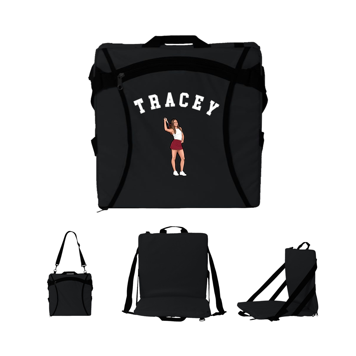 Folding Stadium Seat — Shirsey Arch in Black