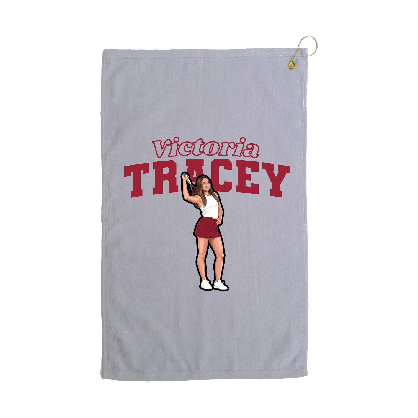 Golf Towel — Name Arch in Grey