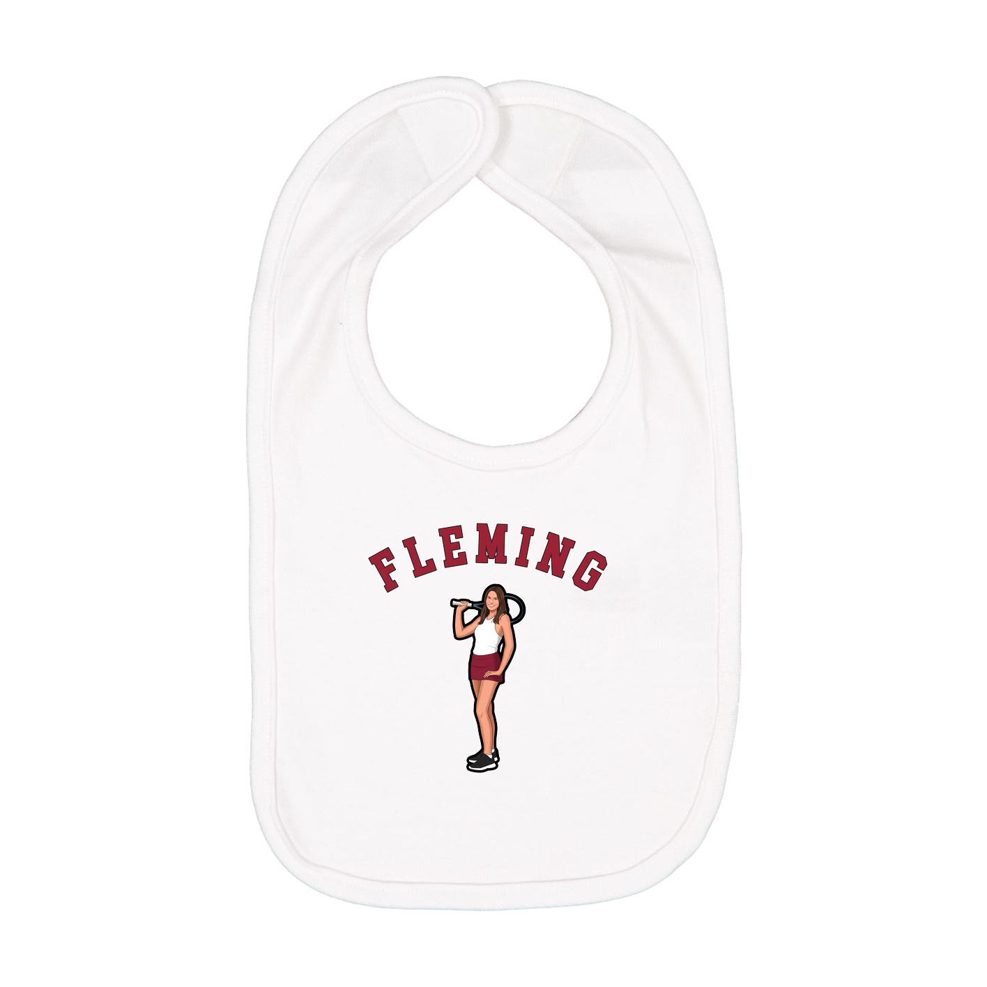 Infant Bib — Shirsey Arch in White