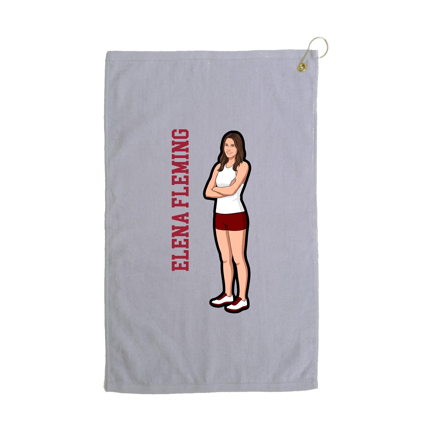 Golf Towel — Name Vertical in Grey