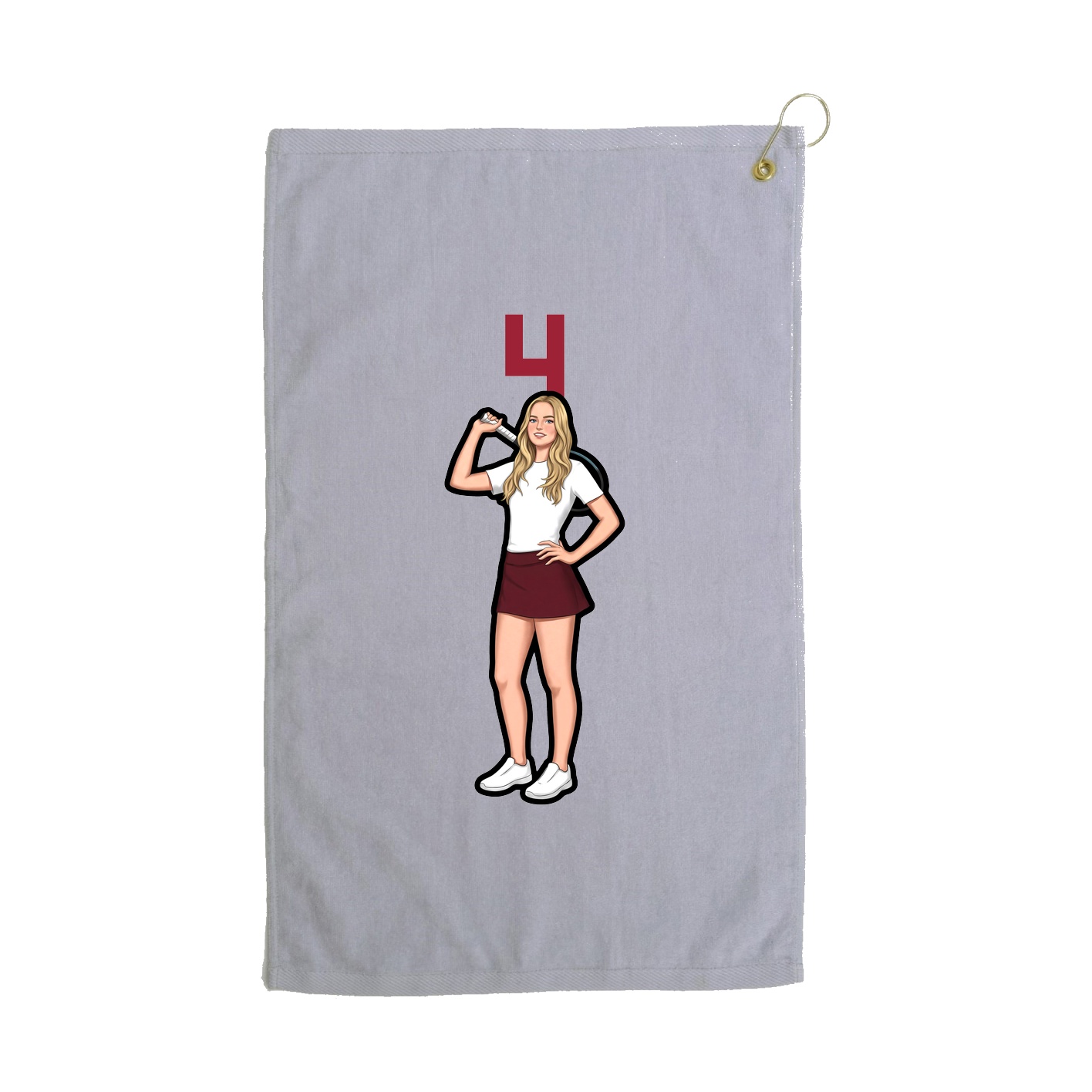 Golf Towel — Number Top in Grey