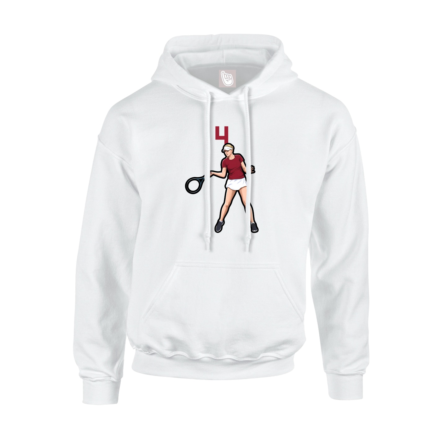 Youth Hoodie — Number Top in White